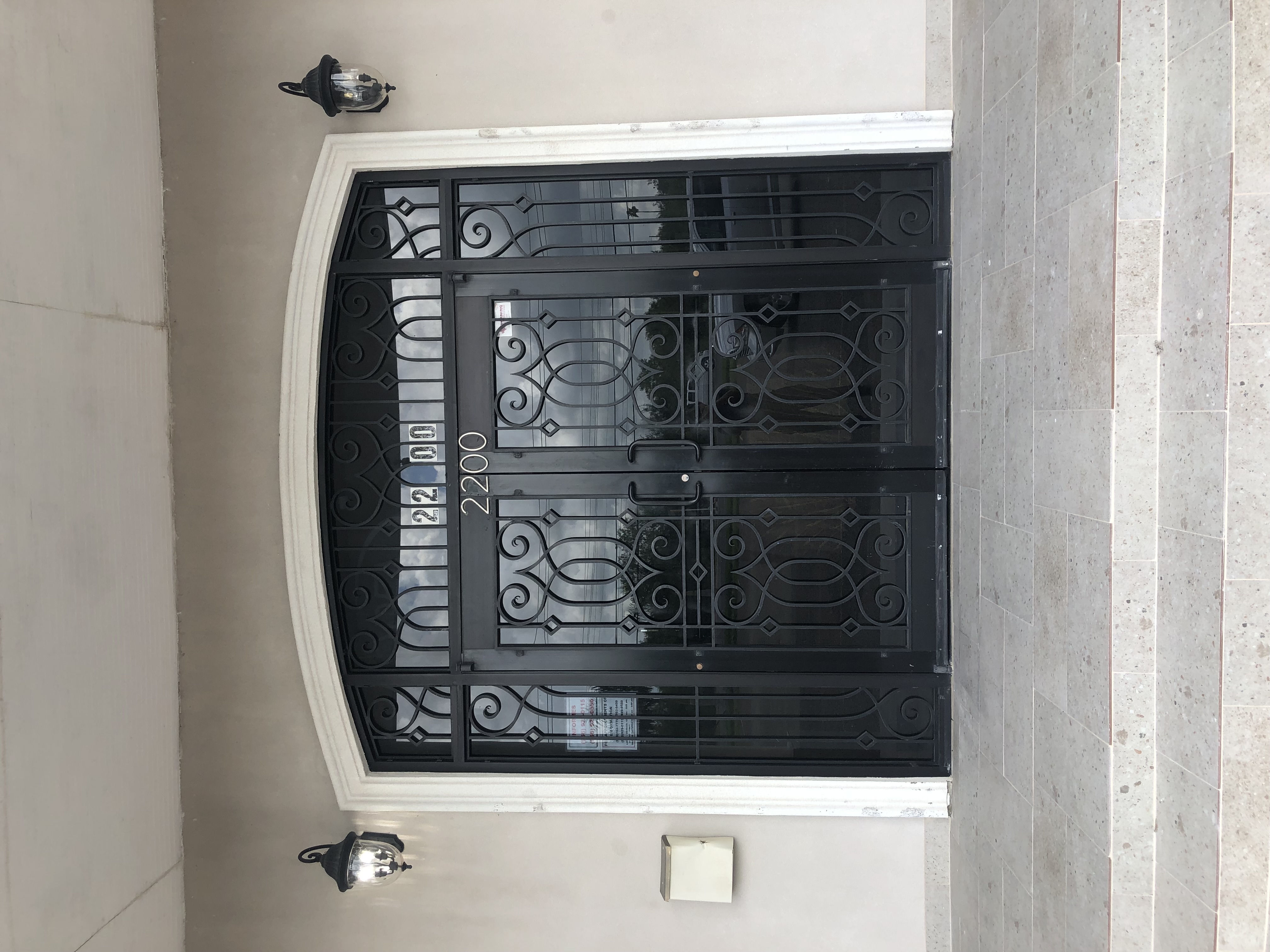 Grand Iron Entry Door with Transom & Sidelights