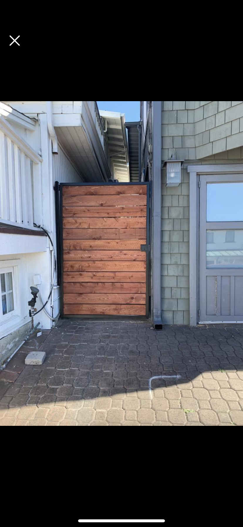 Horizontal Wood & Iron Pedestrian Gate