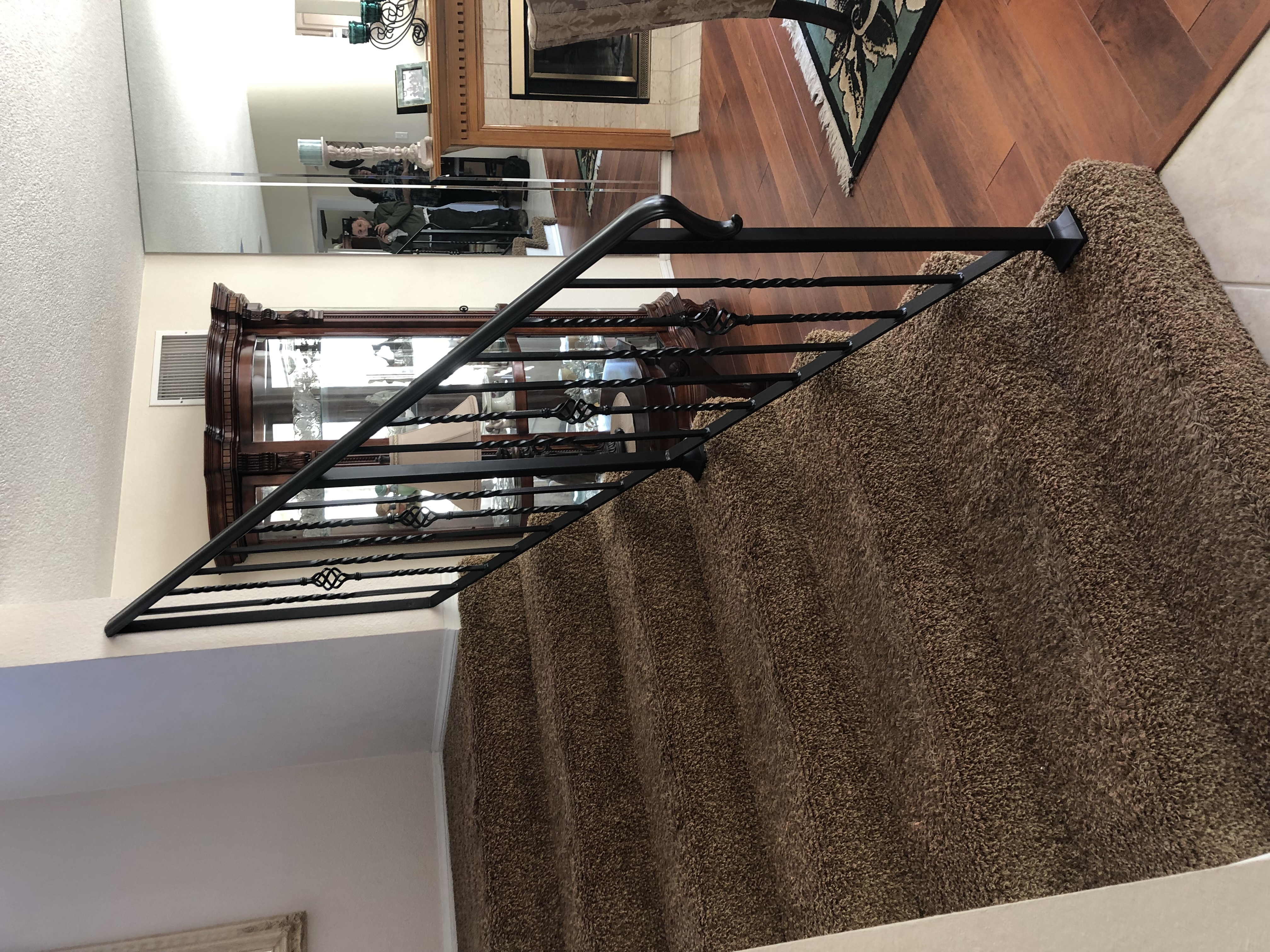 Diagonal Pattern Modern Iron Staircase Railing