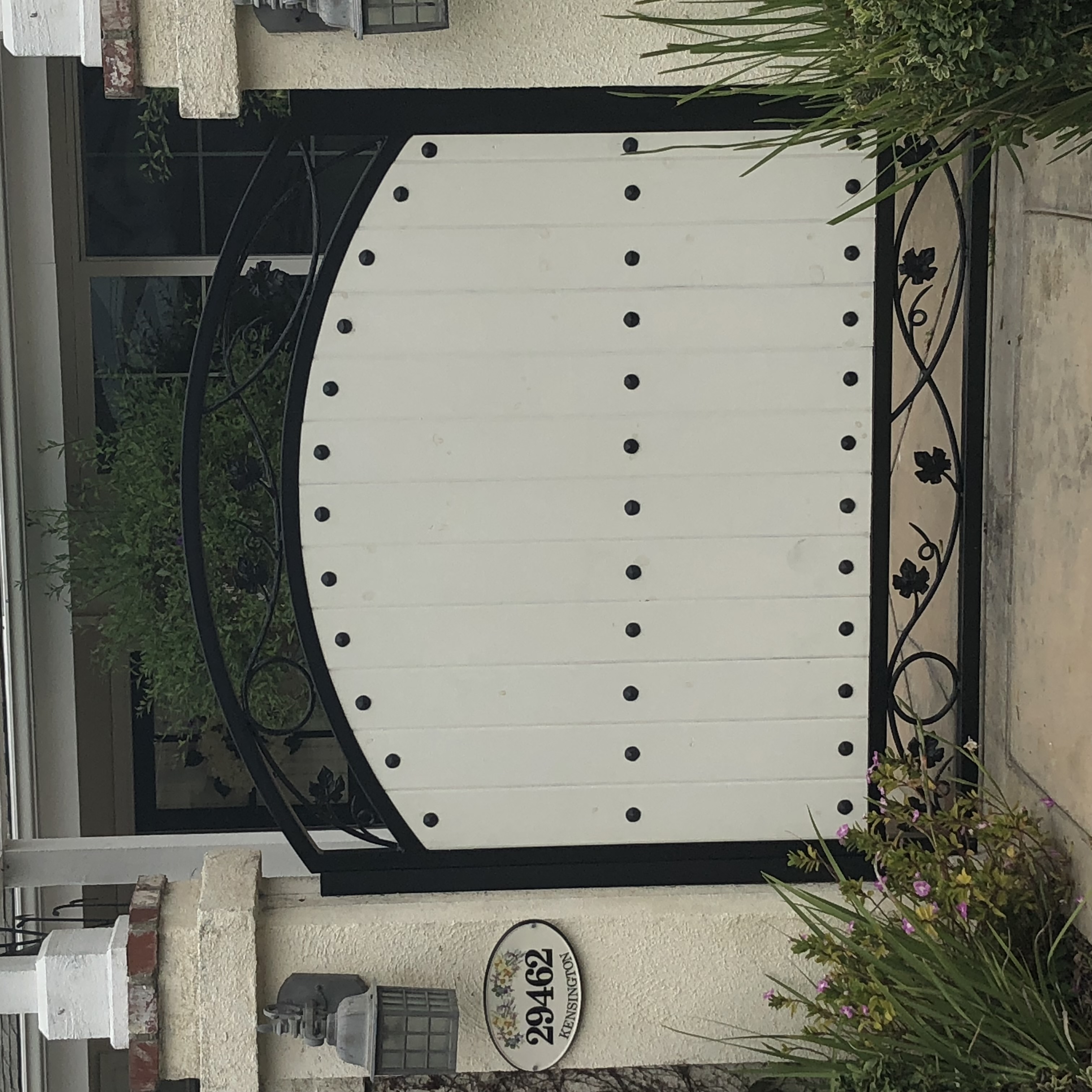 Ornate Scrollwork Entry Gate with Finials