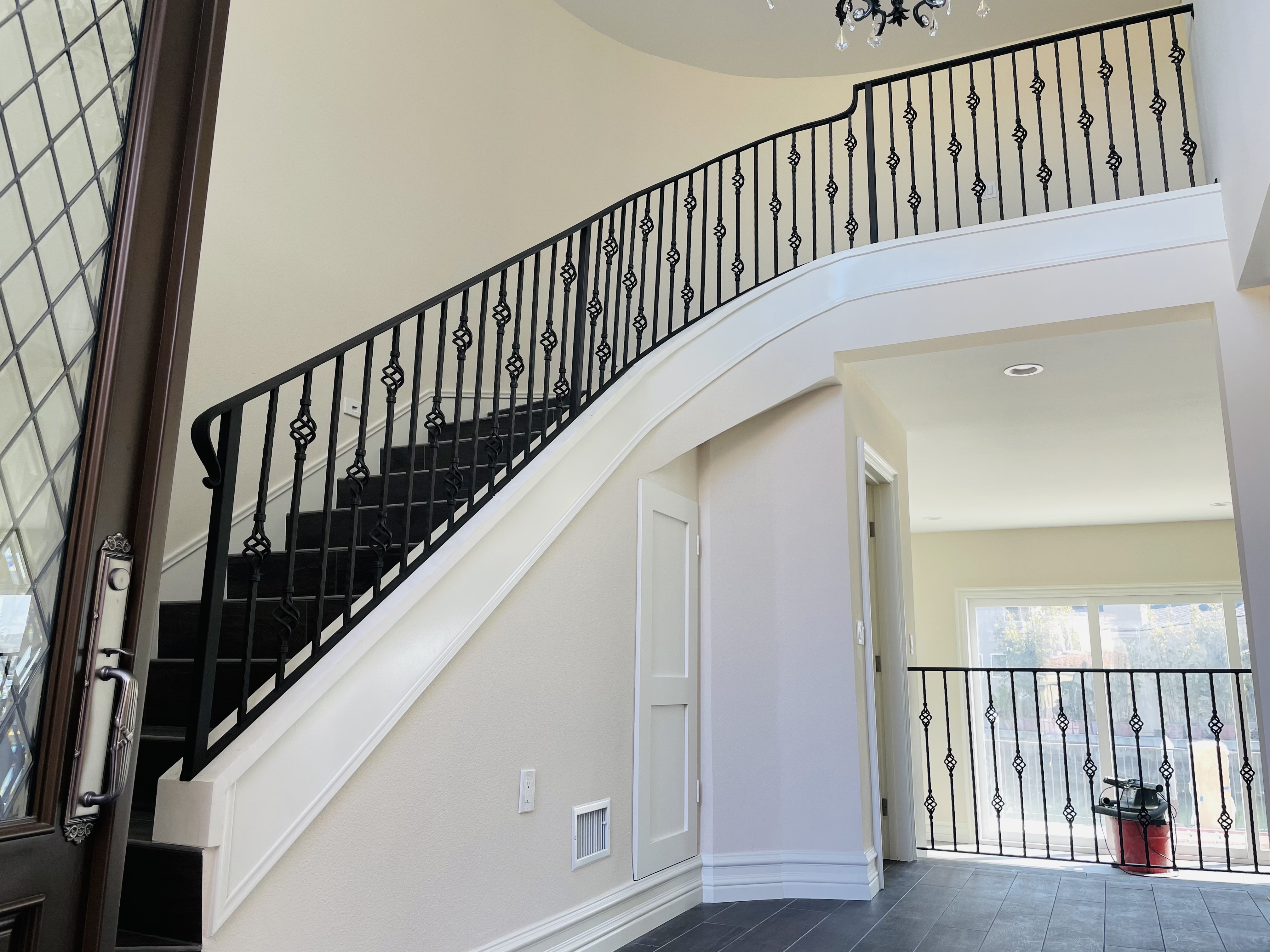 Twisted Basket Baluster Curved Staircase Railing