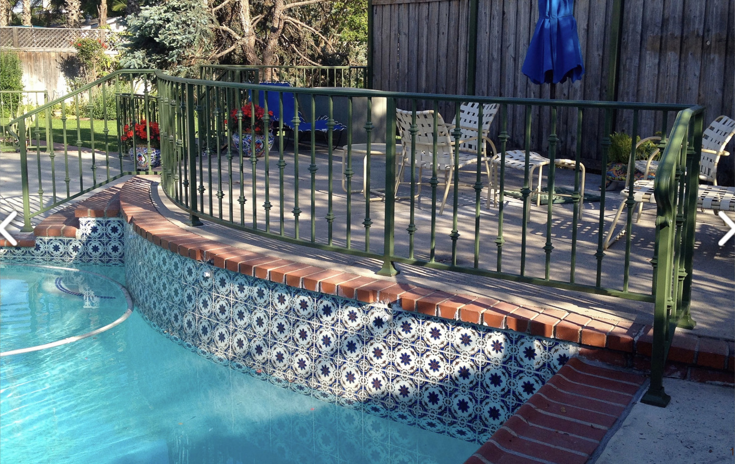 Green Iron Pool Railing