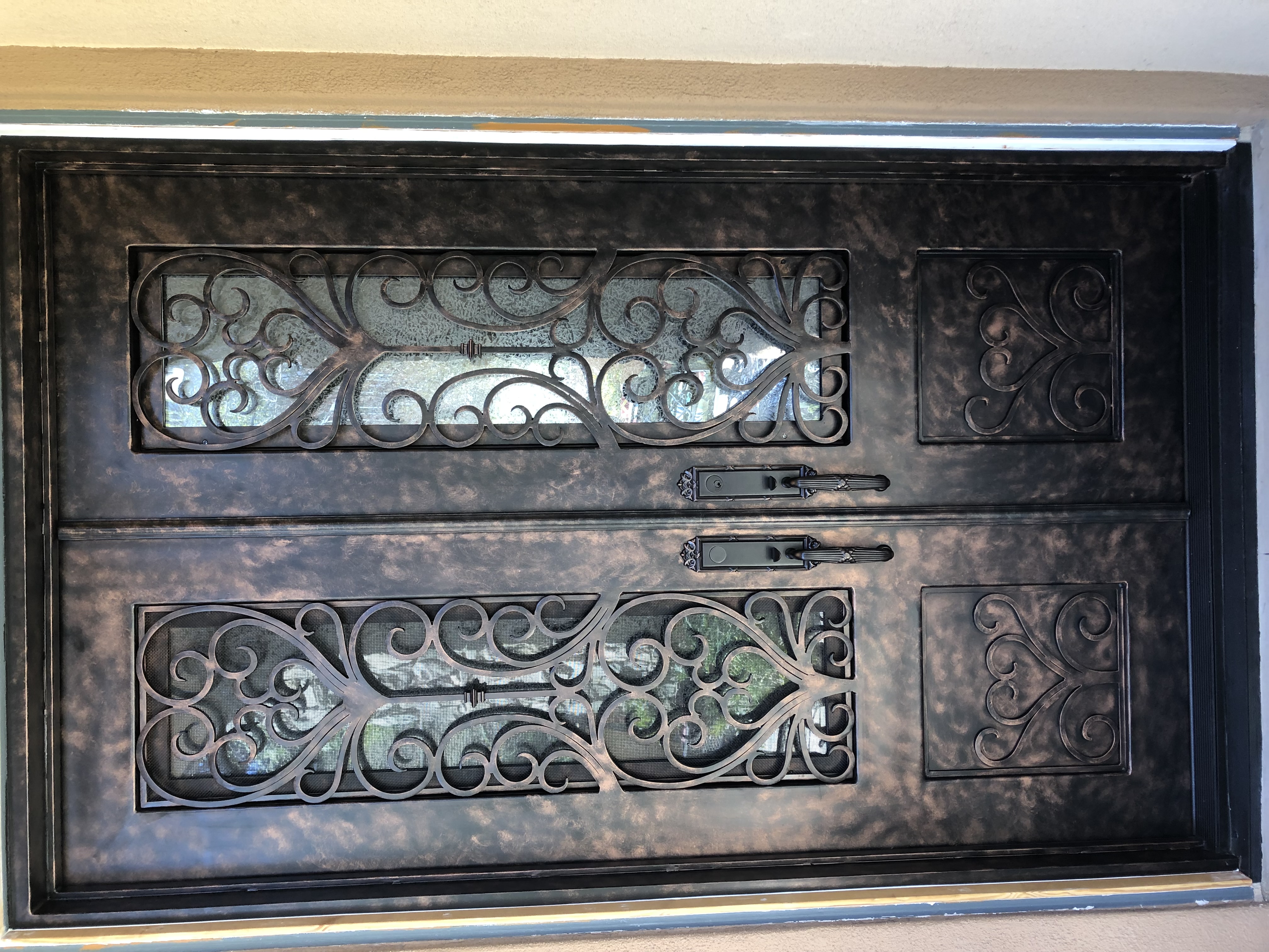 Arched Double Iron Door Under Construction