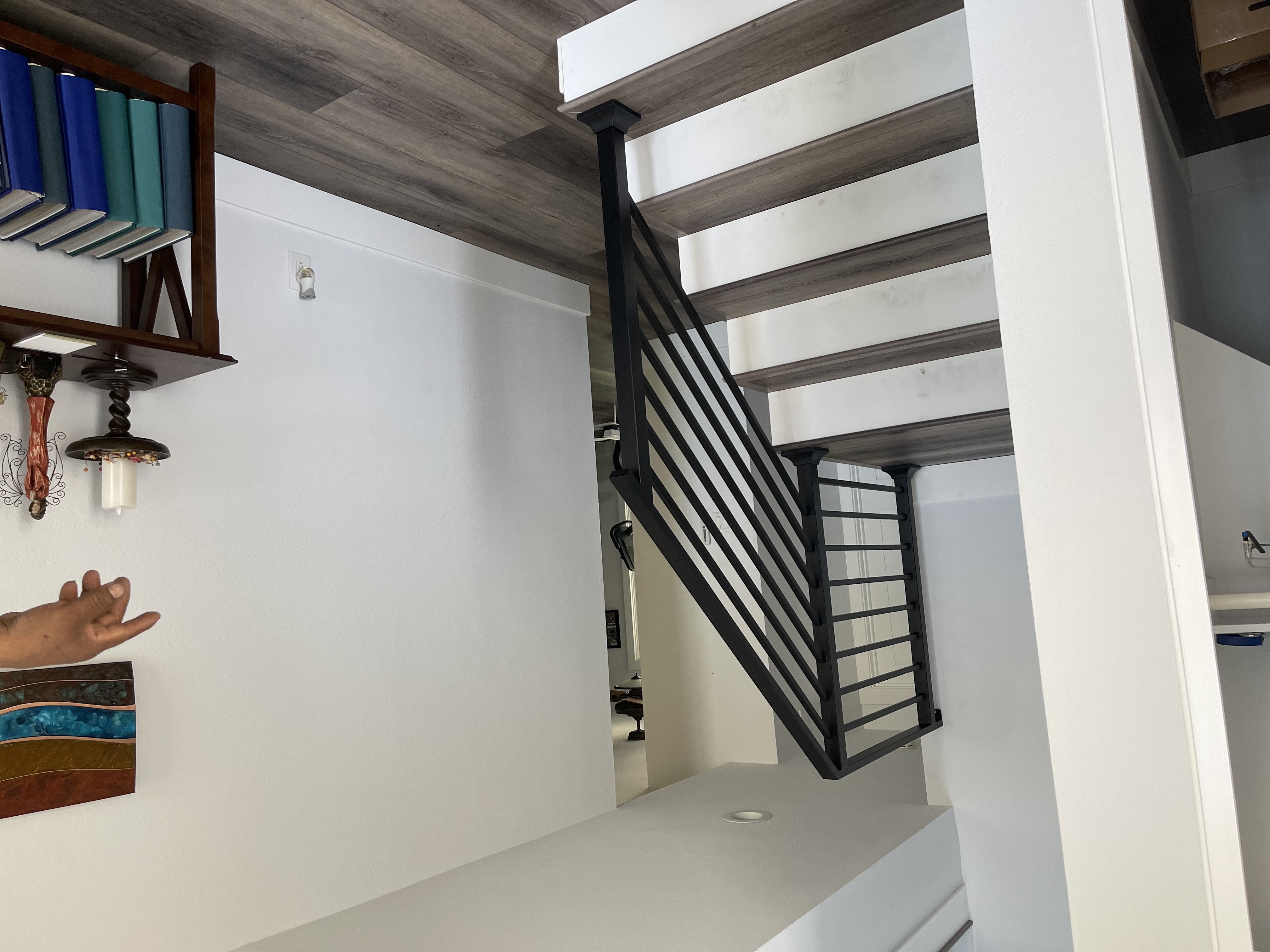 Dark Iron Spindle Staircase & Landing Railing