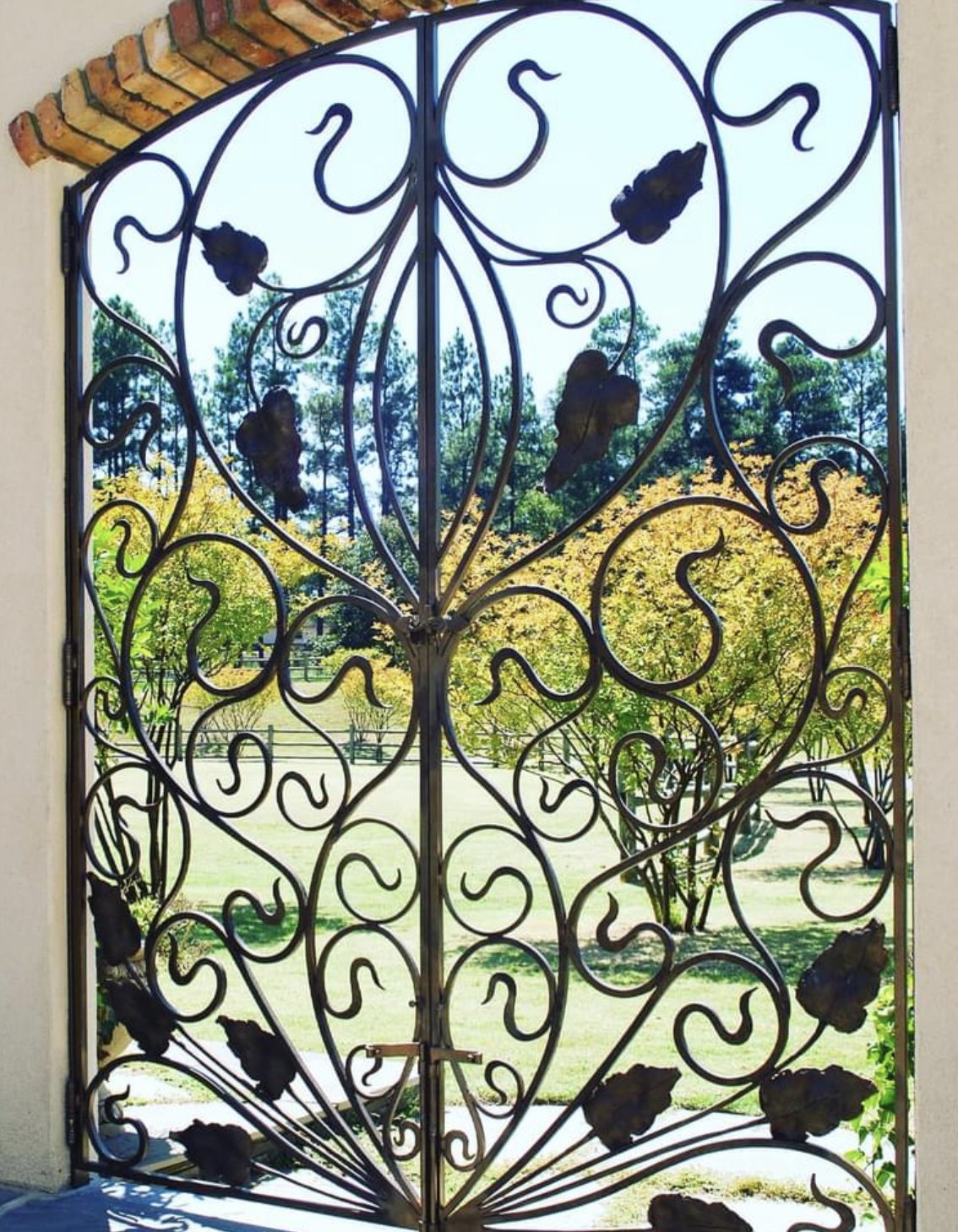 Botanical Leaf Scrollwork Double Gate