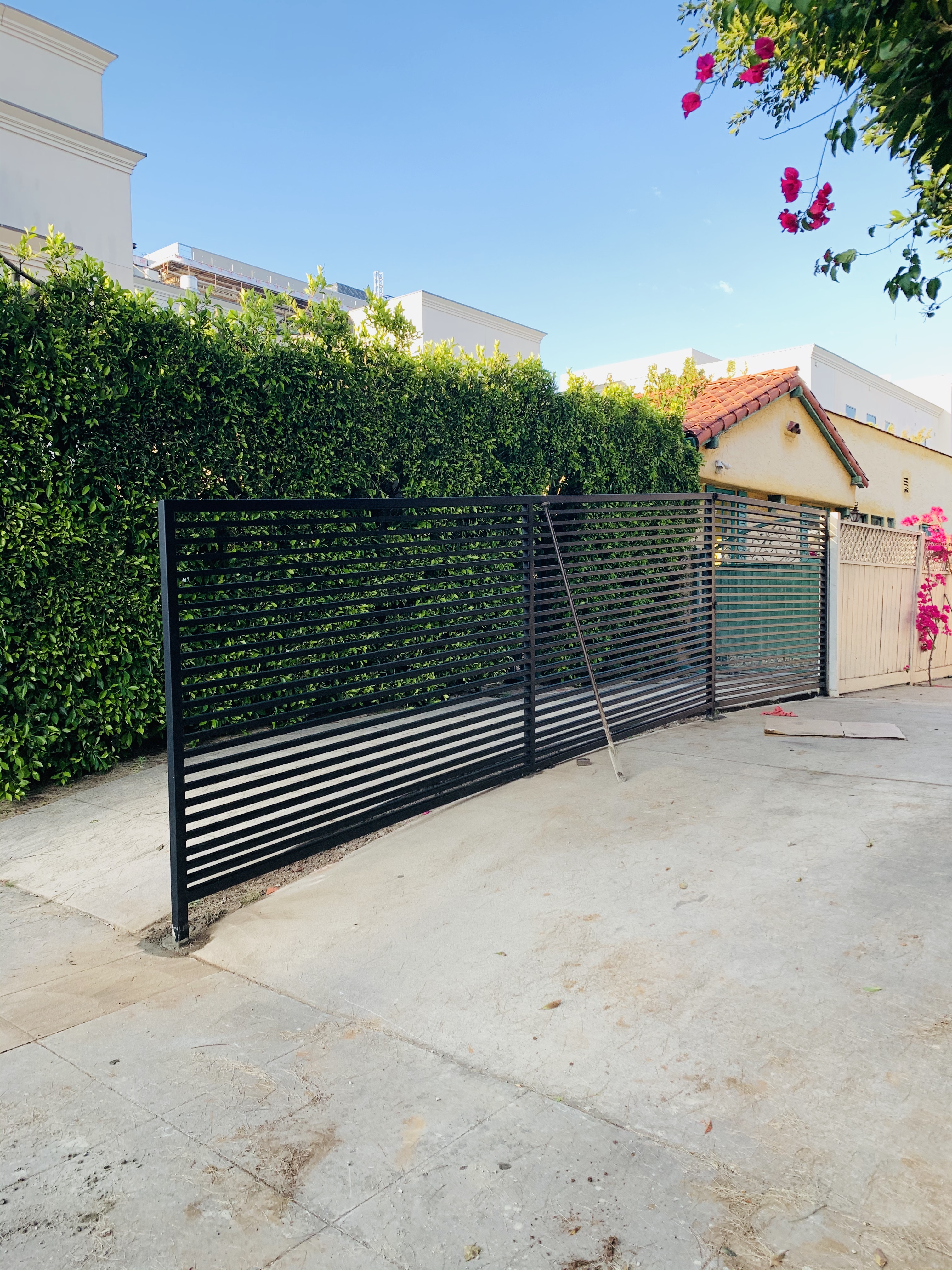Modern Horizontal Slat Driveway Gate