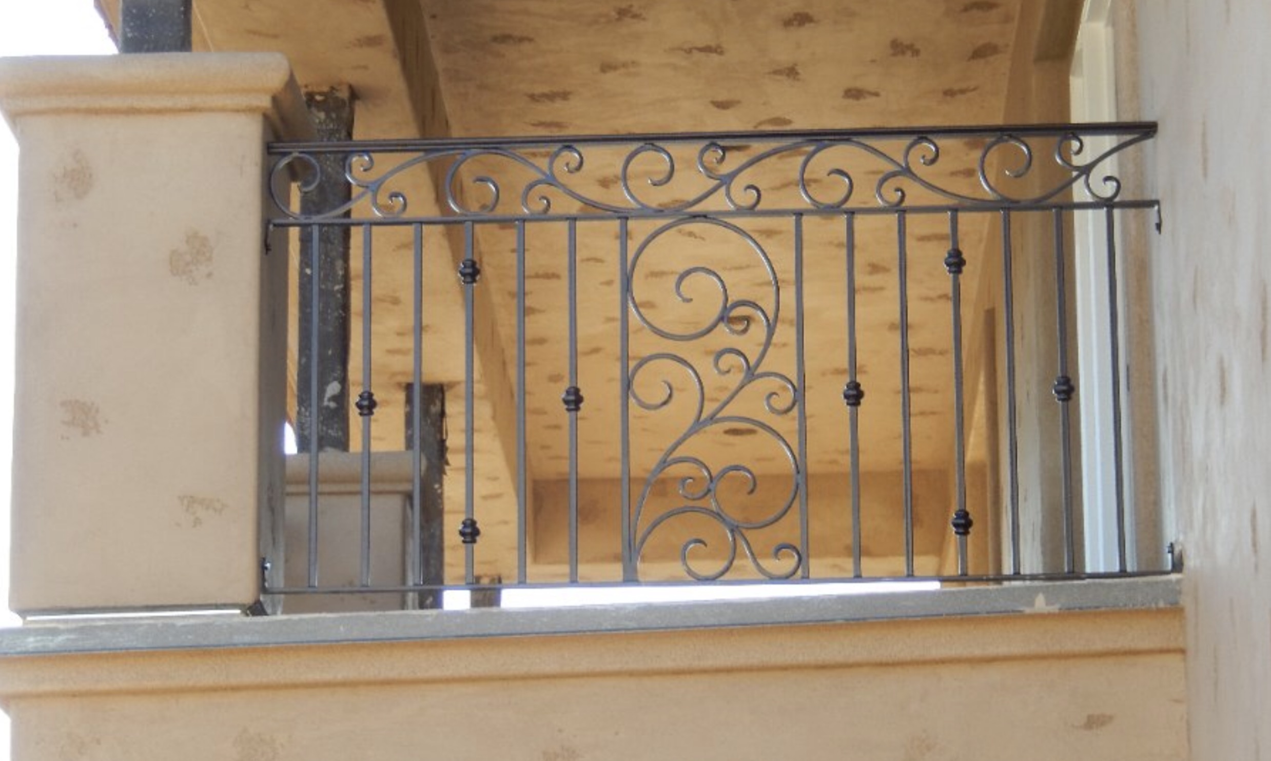 Ornate Floral Scrollwork Balcony Railing