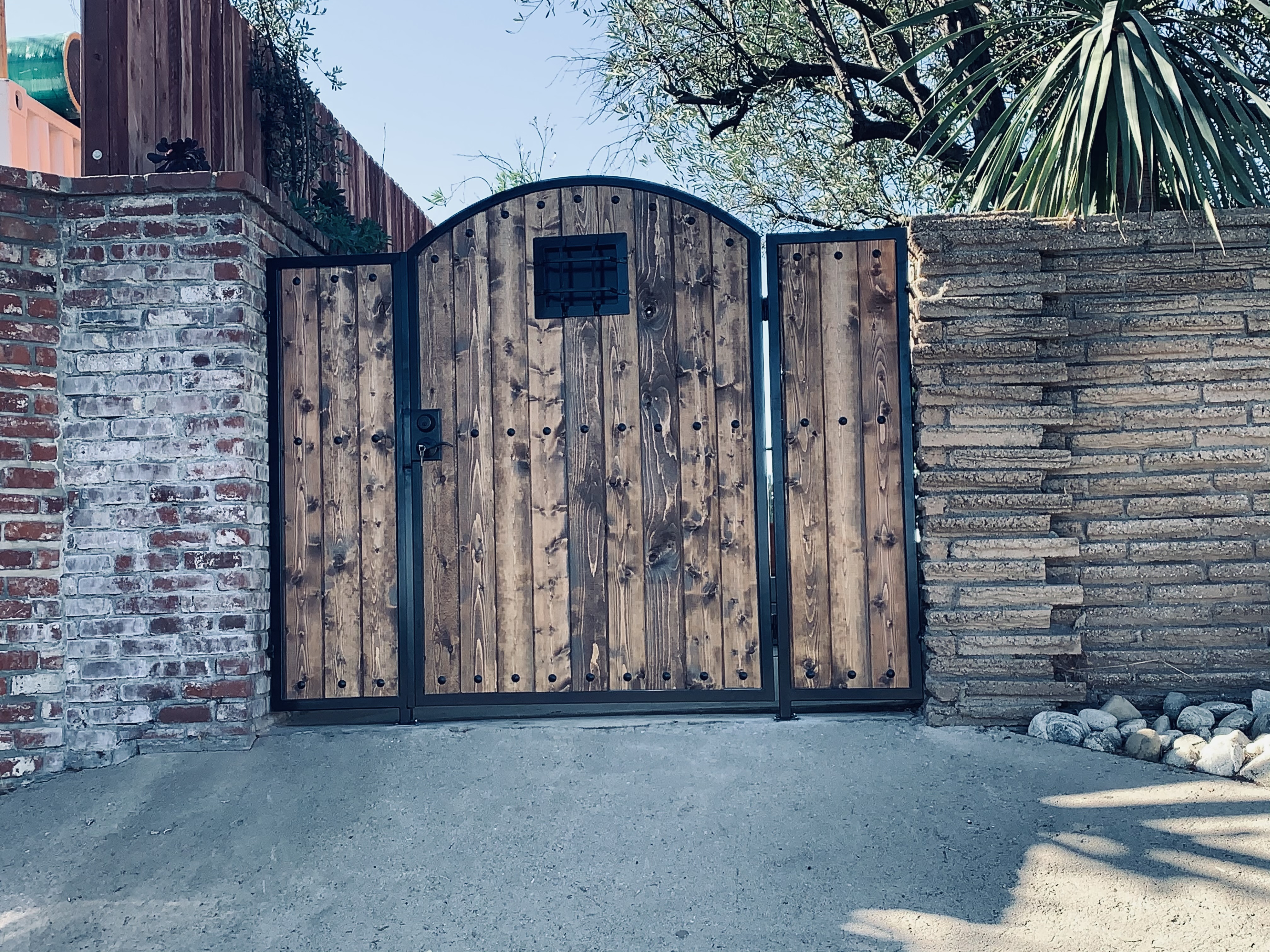 Grand Scrollwork Double Iron Entry Door with Sidelights