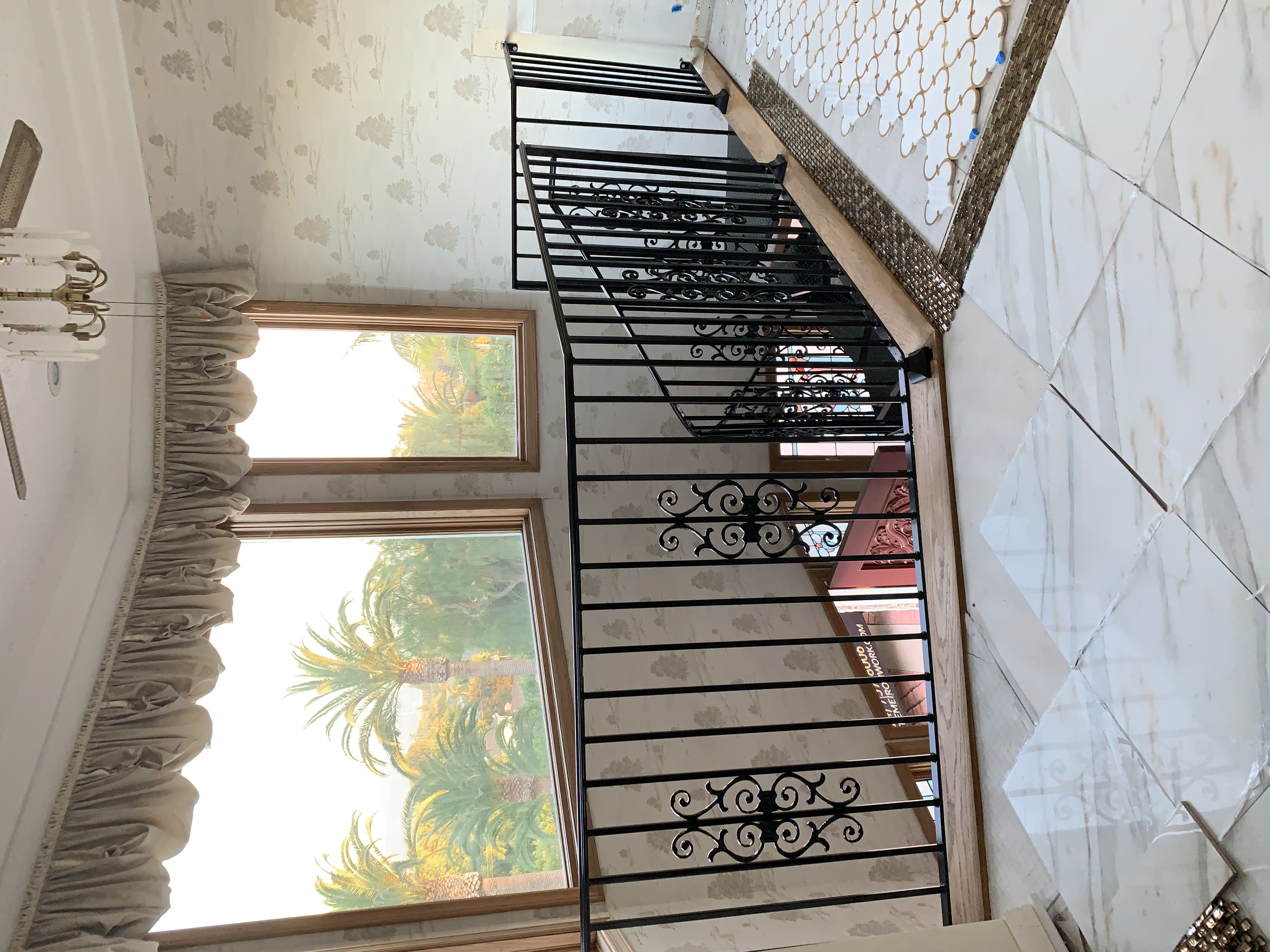 Modern Silver Curved Staircase Railing