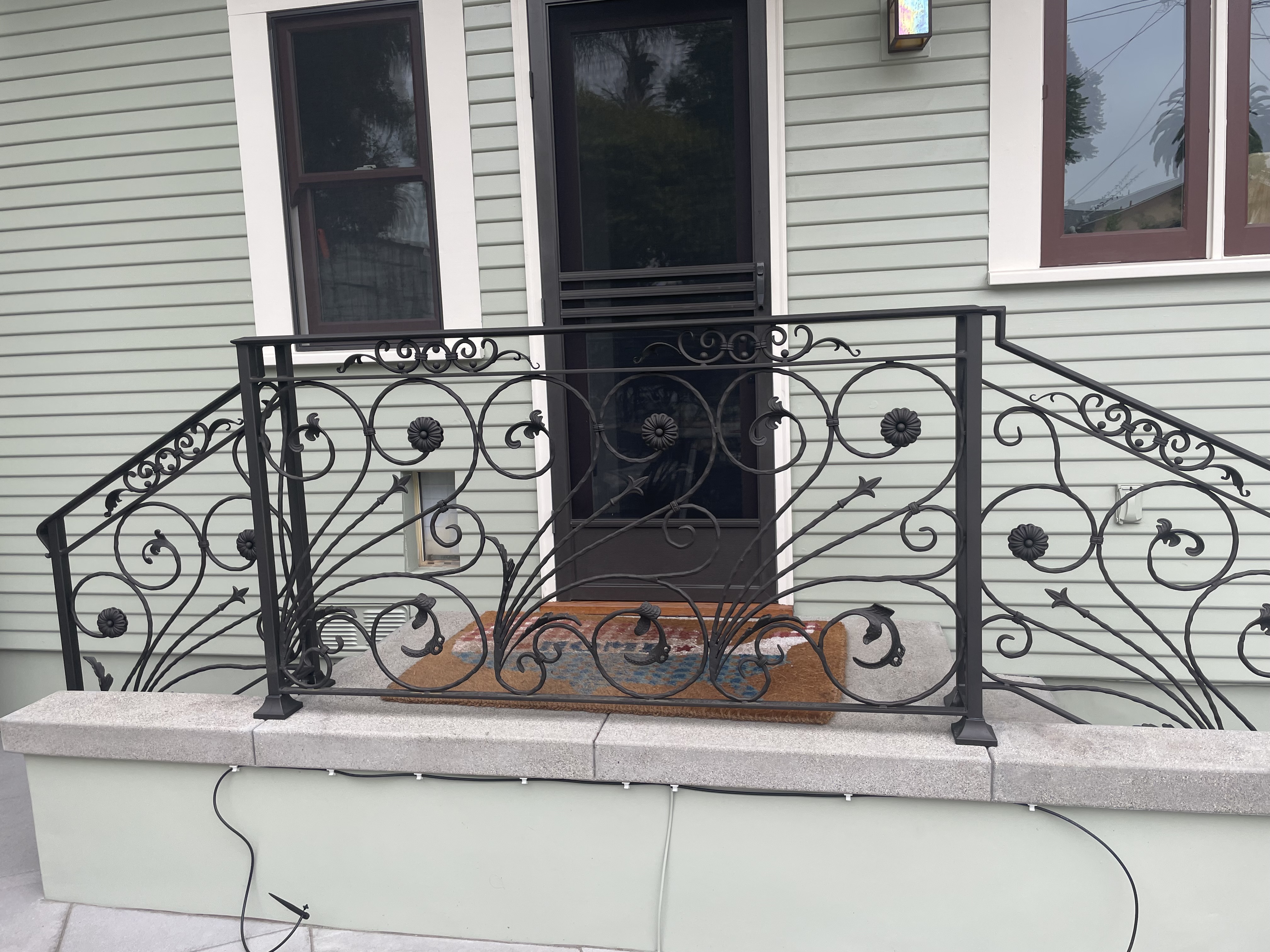 Arched Wrought-Iron Pool Bridge