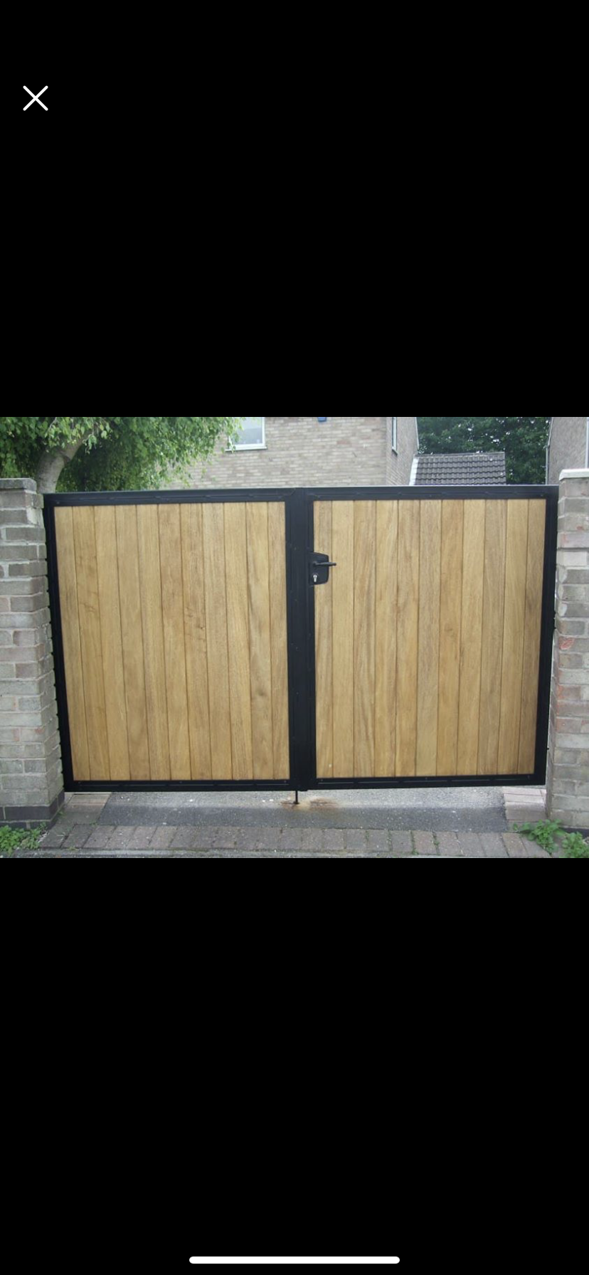 Clean Panel Wood & Iron Double Gate