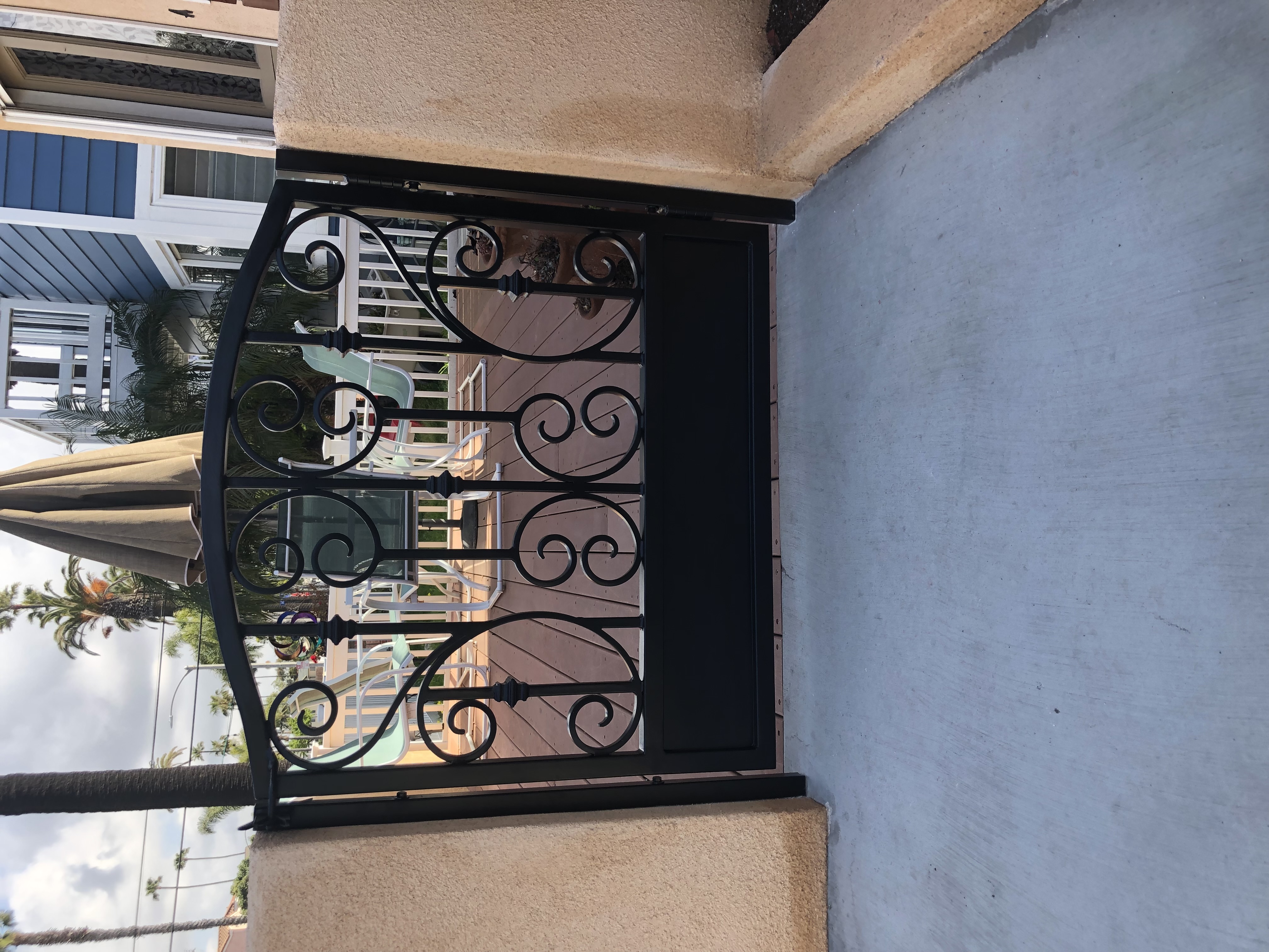 Scrollwork Garden Gate with Fence Rail