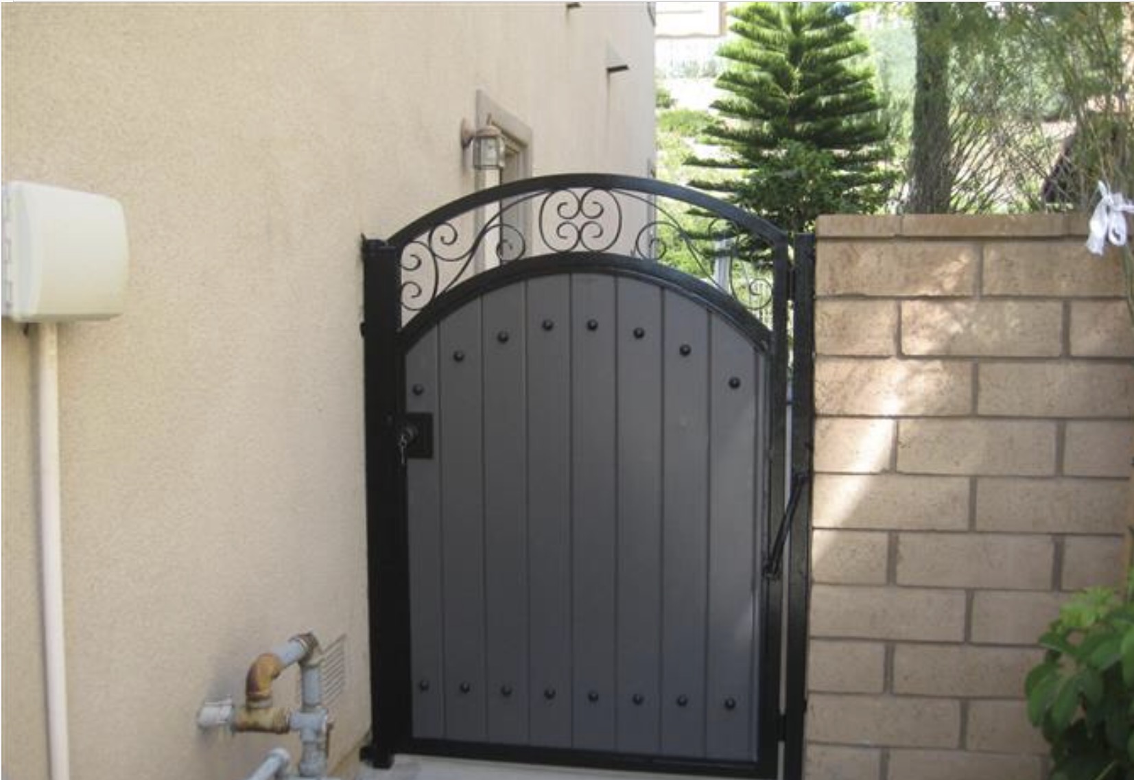 Scrollwork Iron Side Gate