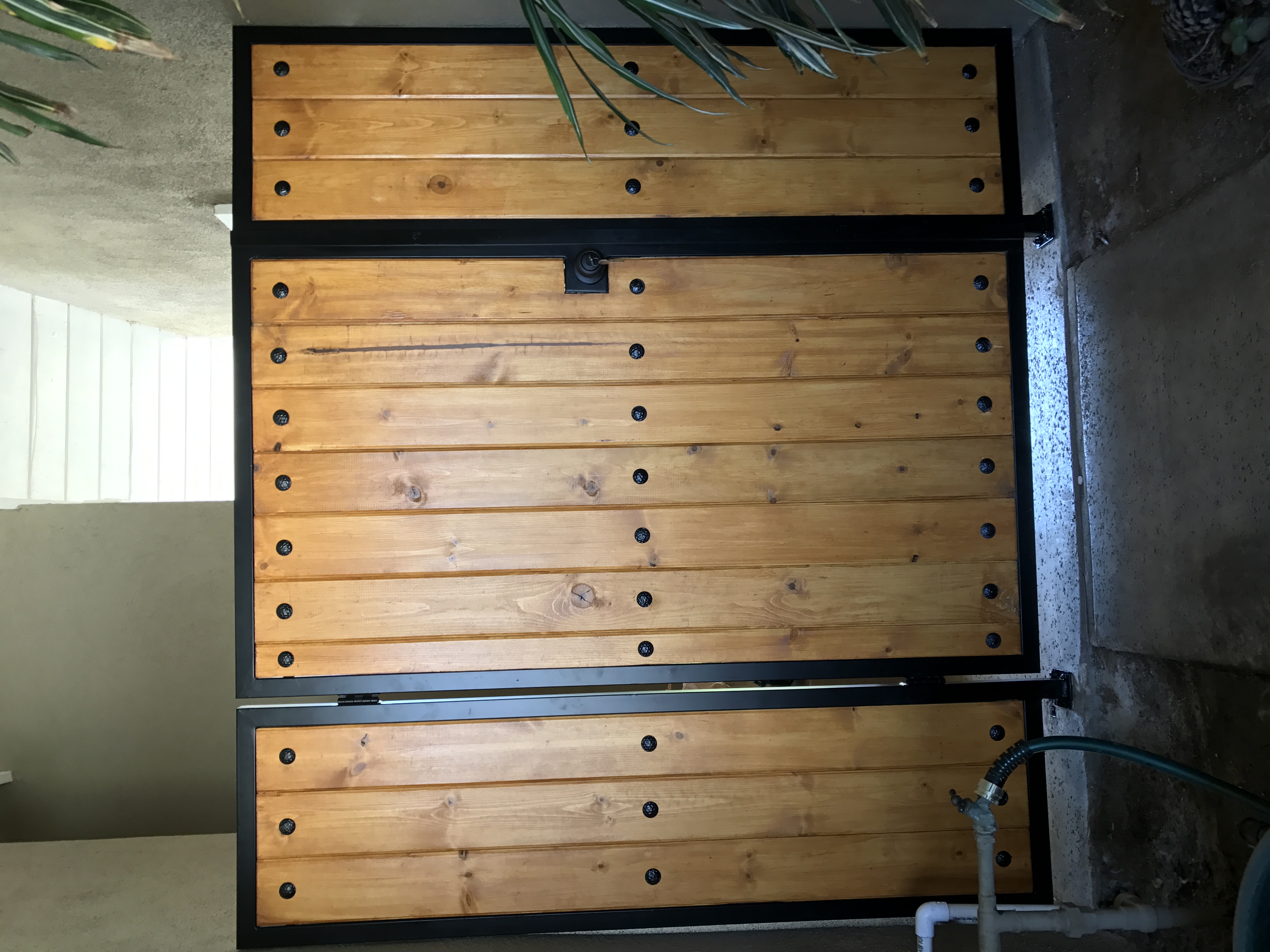 Wood & Iron Double Driveway Gate