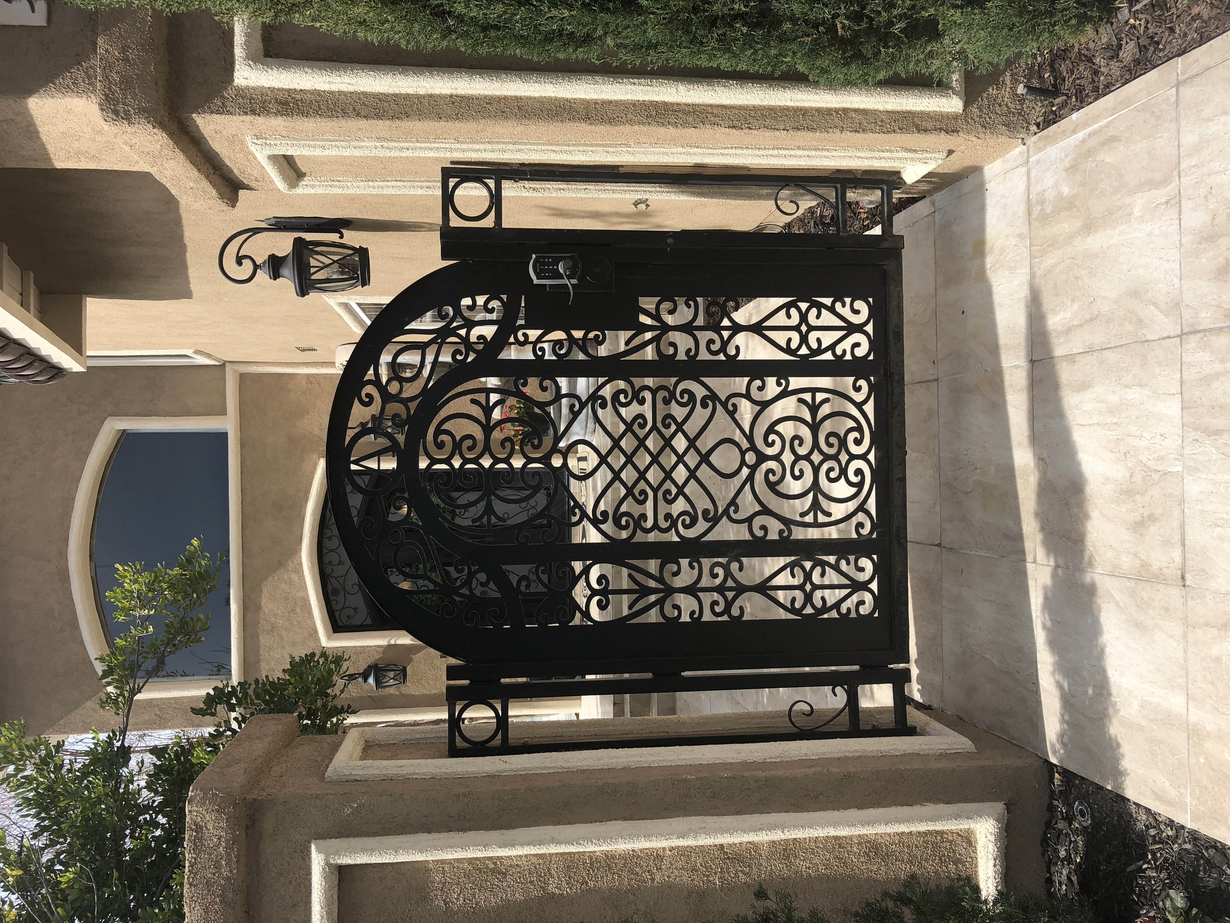 Ornate Arched Iron Entry Gate