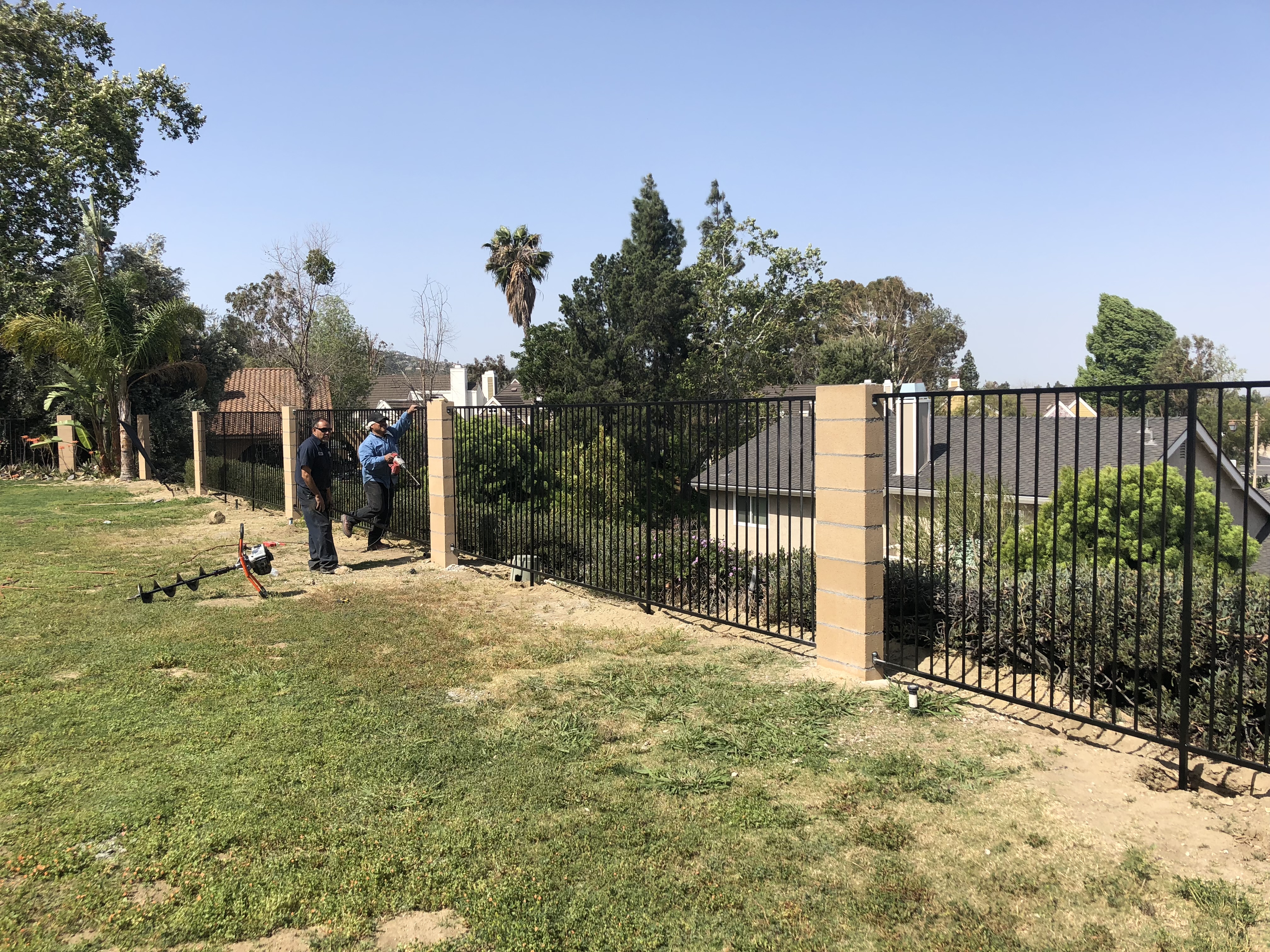 Black Iron Security Fence Installation