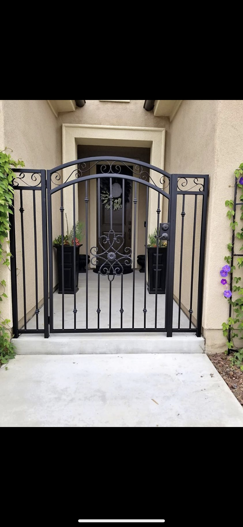 Arched Scrollwork Courtyard Entry Gate