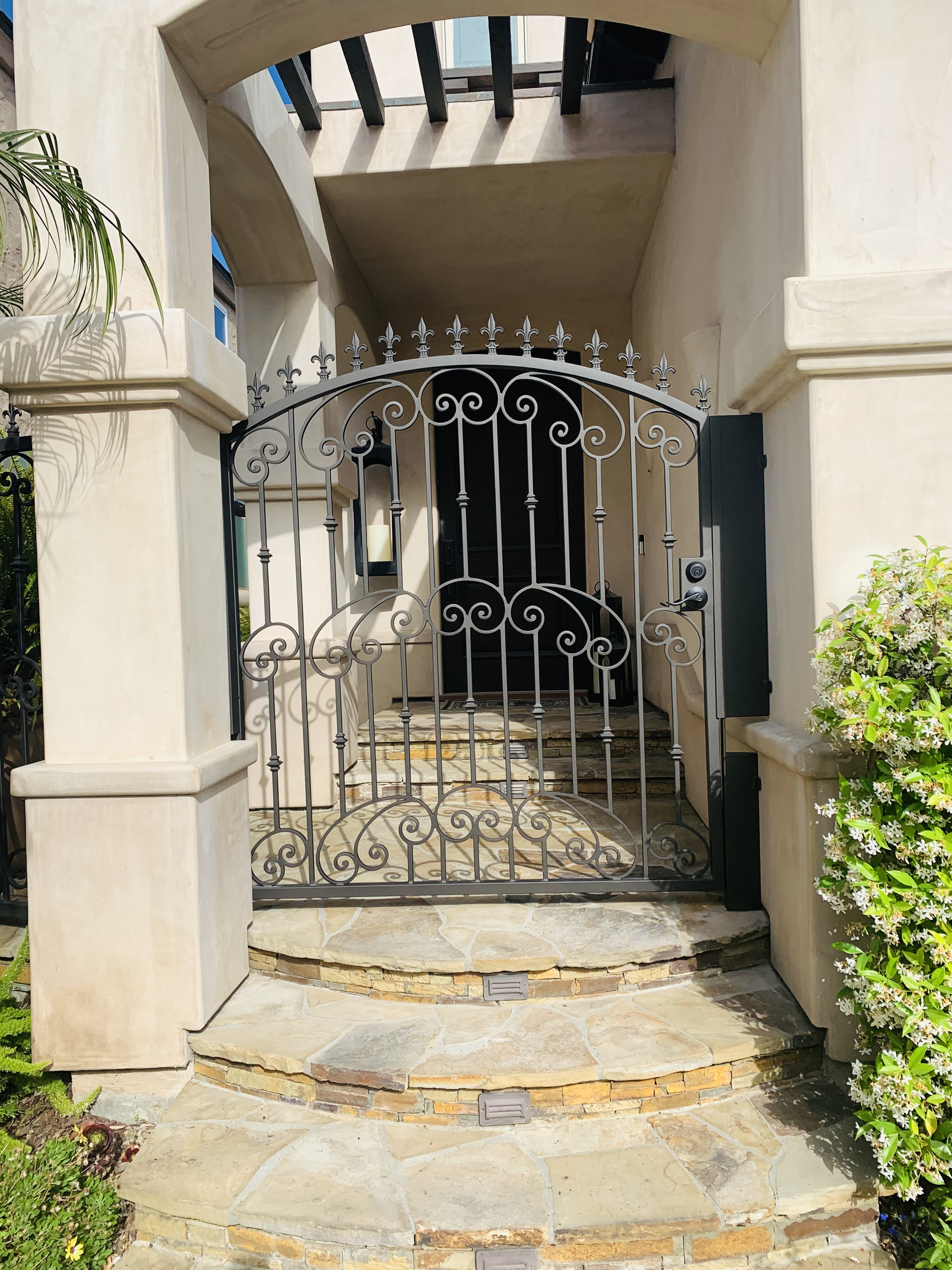 Ornate Scrollwork Iron Security Door