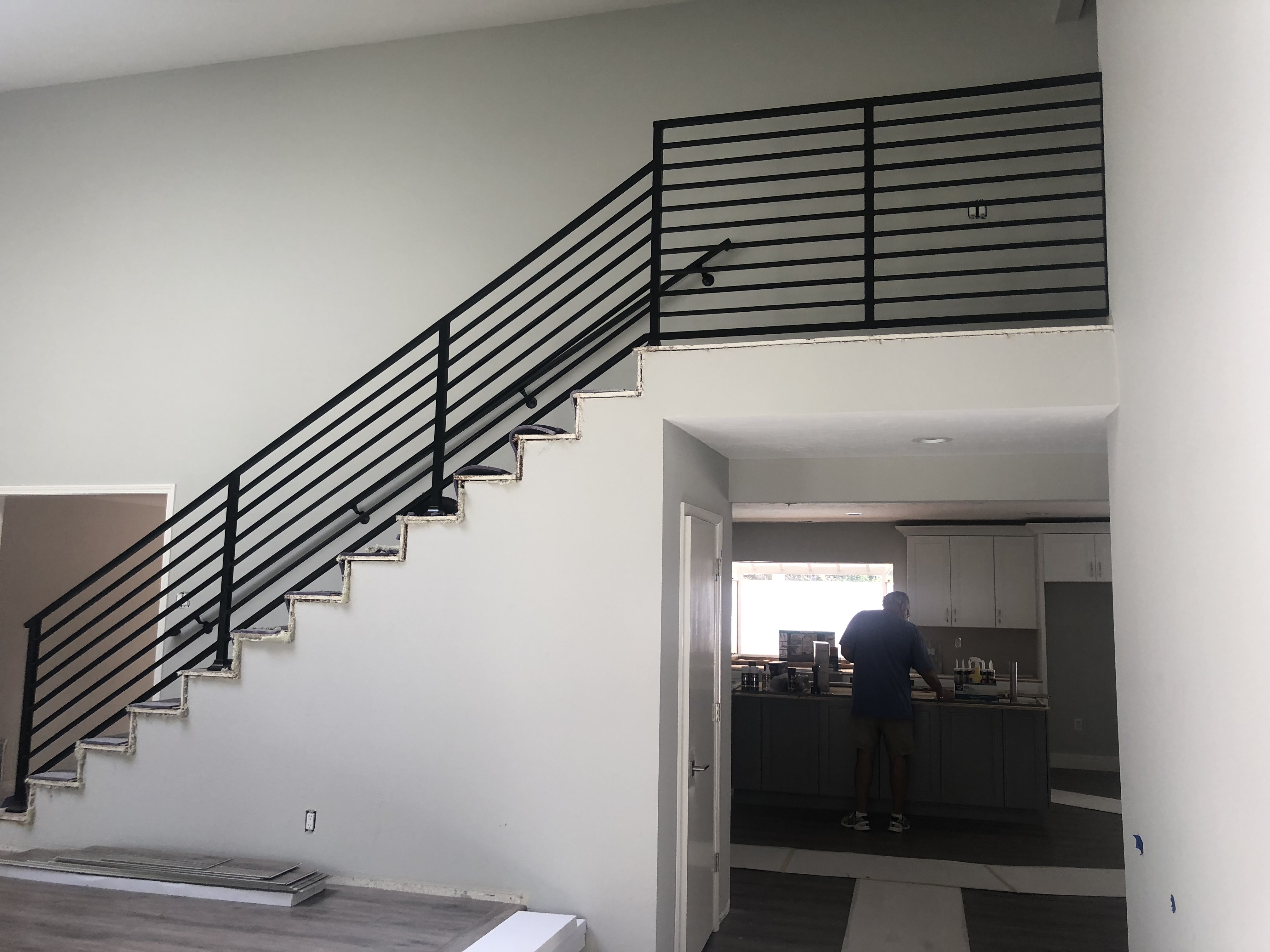 Modern Horizontal Bar Staircase & Landing Railing