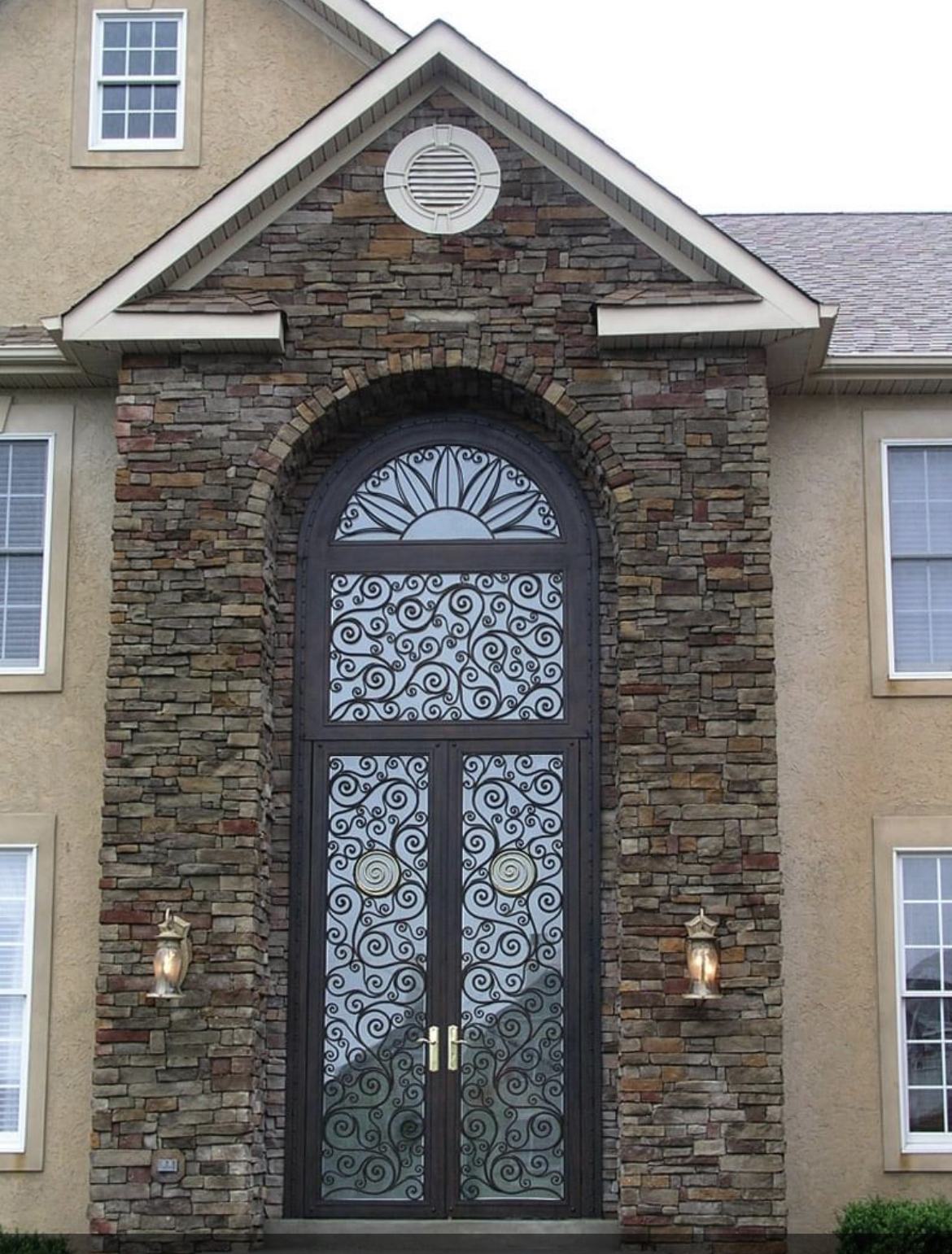 Single Scrollwork Iron Security Door