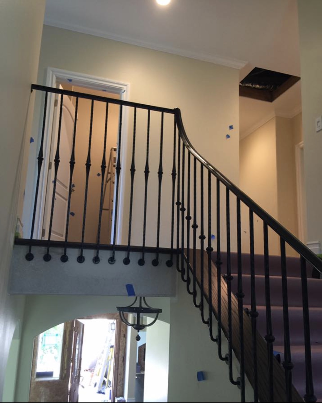 Modern Black Spindle Staircase Railing