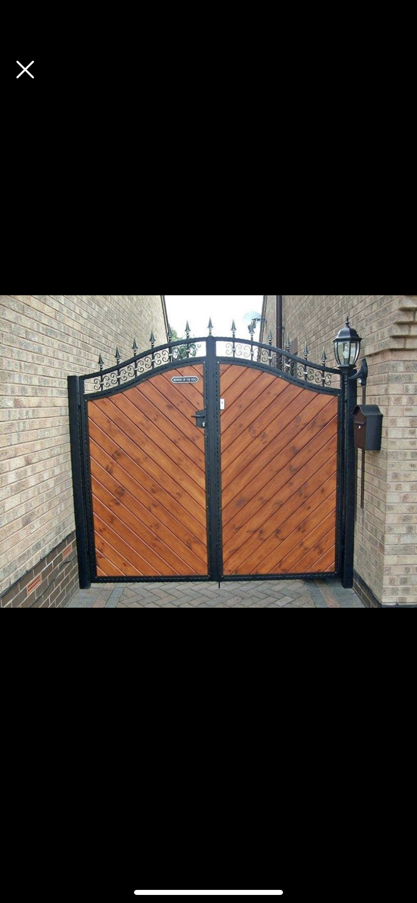Diagonal Wood & Iron Double Gate