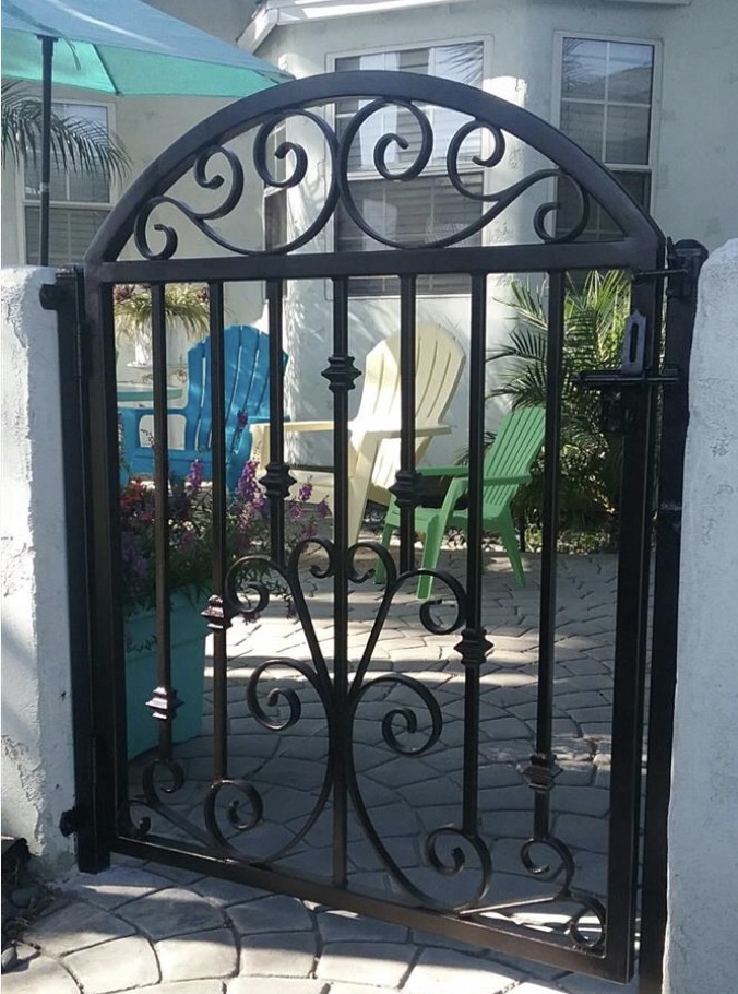 Arched Scrollwork Patio Gate