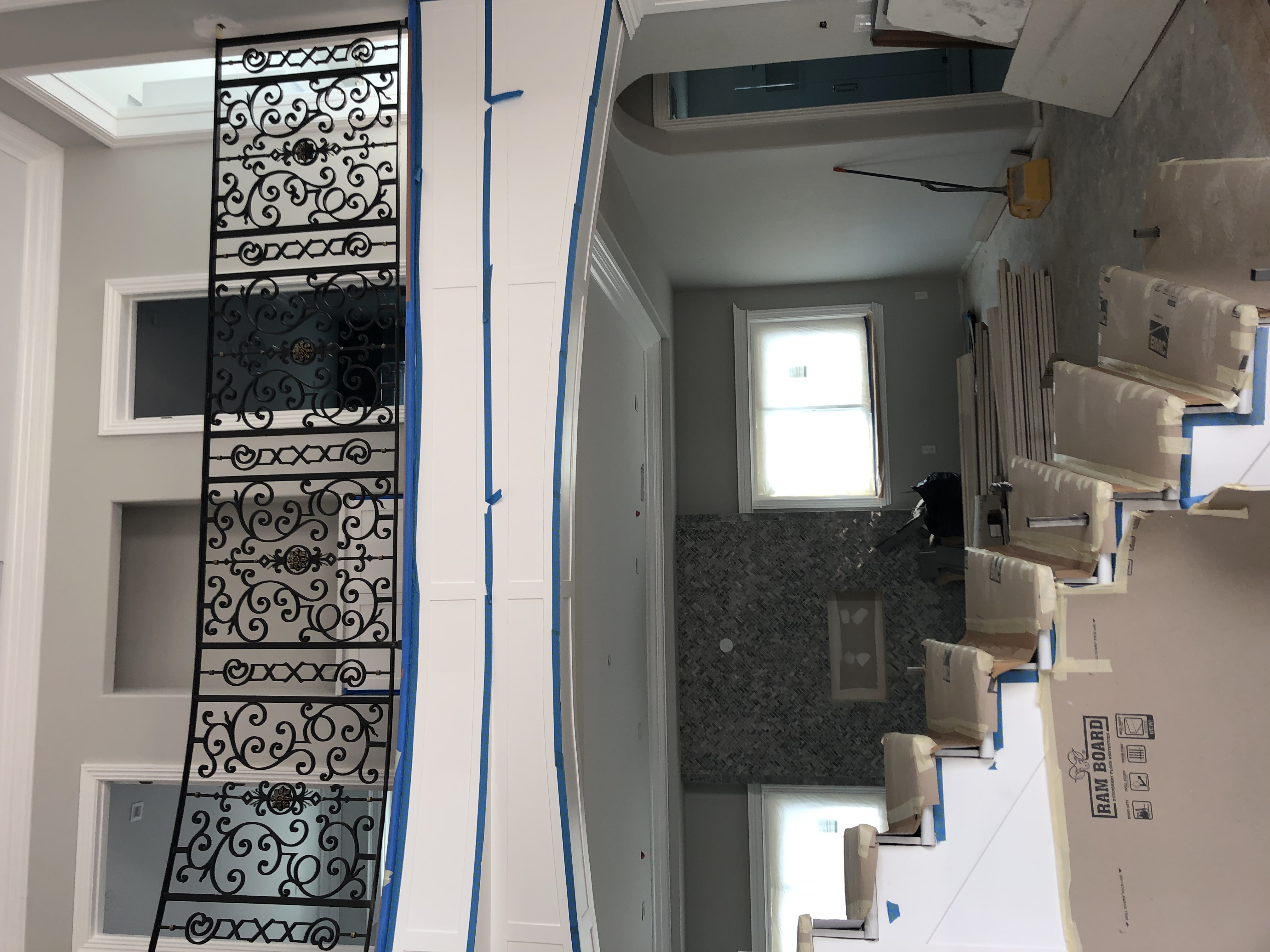 Scrollwork Railing Column with Medallion Accents