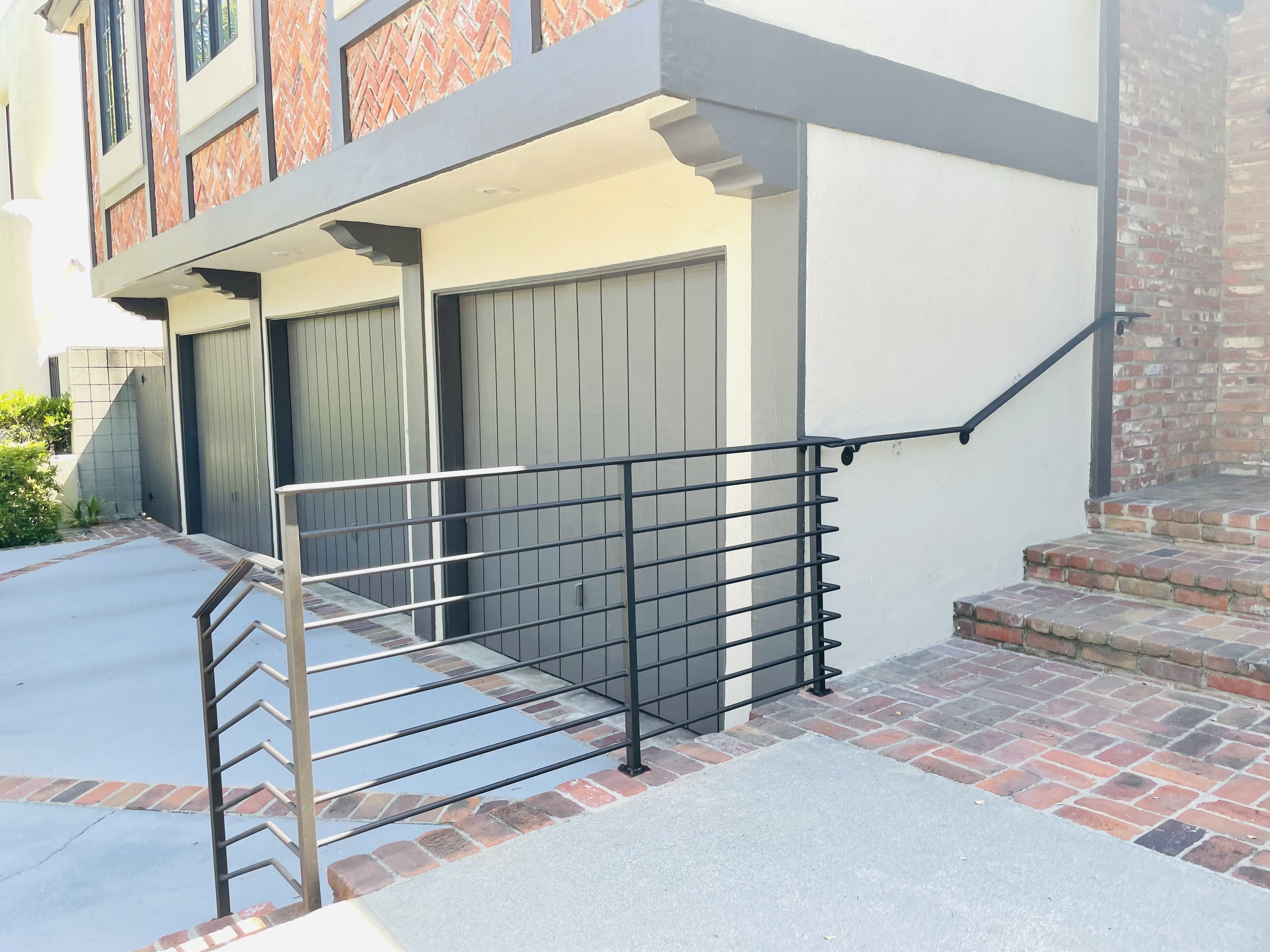 Iron Stair Handrail on Wood Deck