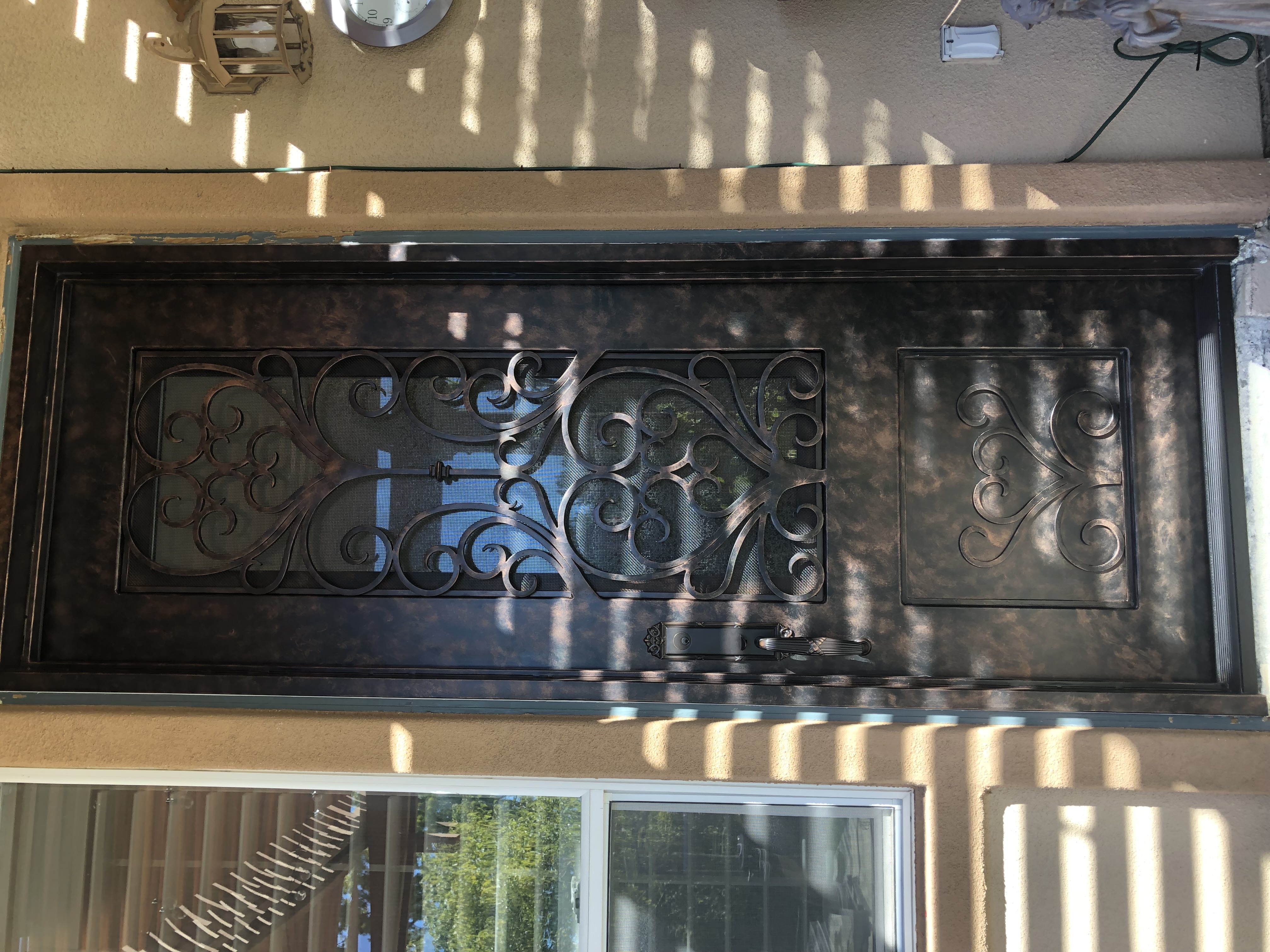 Single Heart Scrollwork Iron Security Door