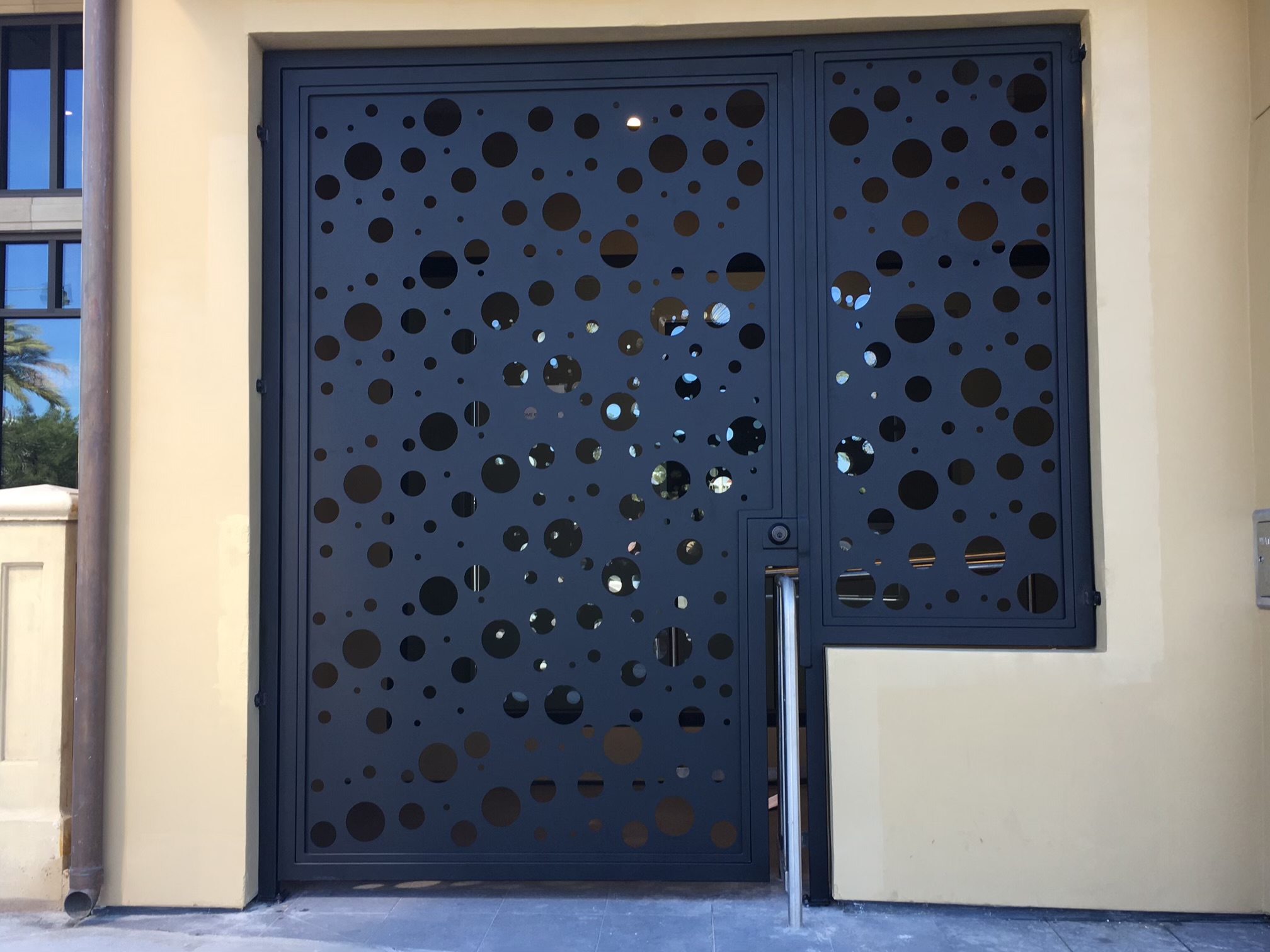 Oval Medallion Double Iron Entry Door