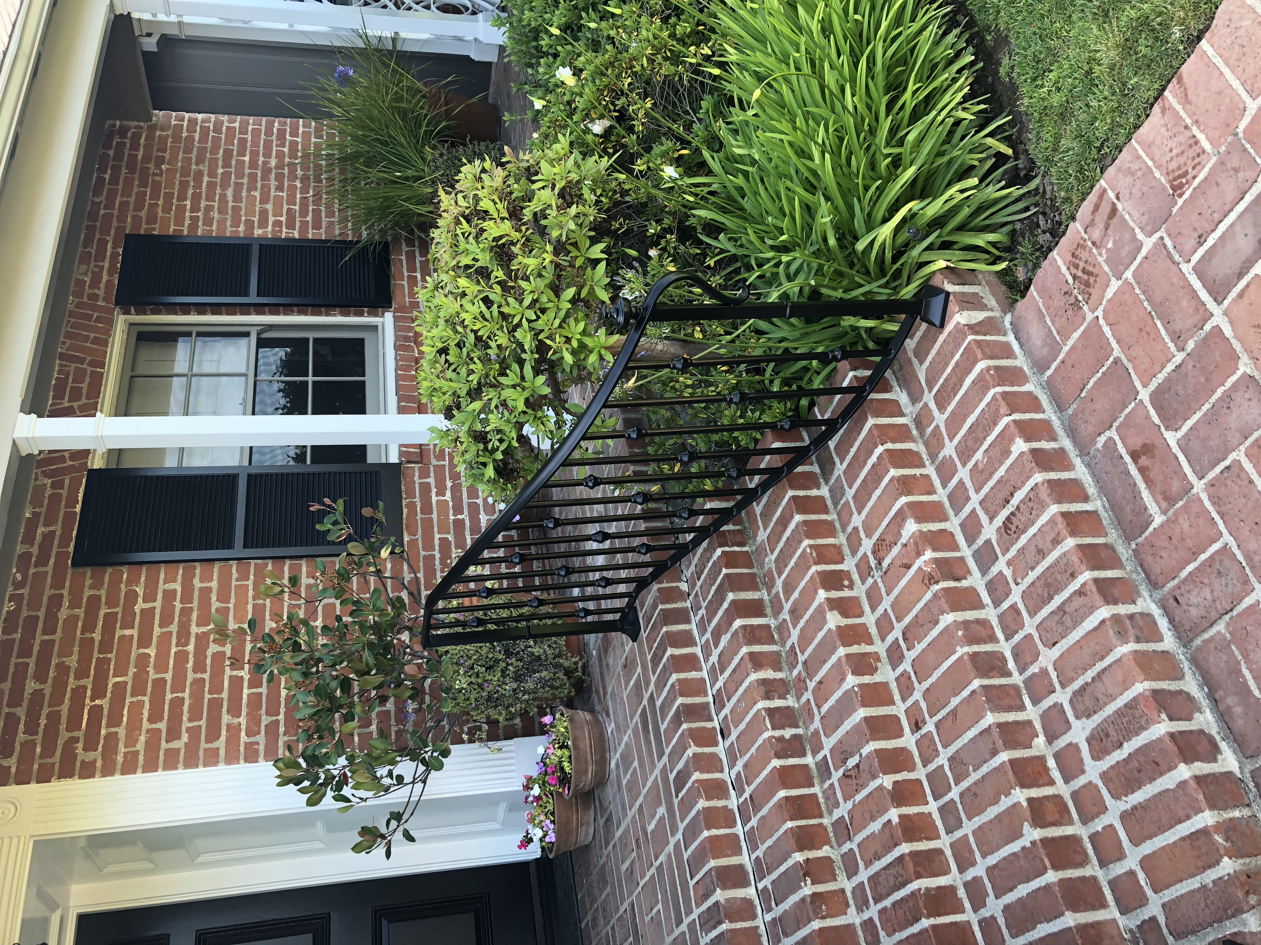 Iron Stair Rail with Scrollwork Accent Panel
