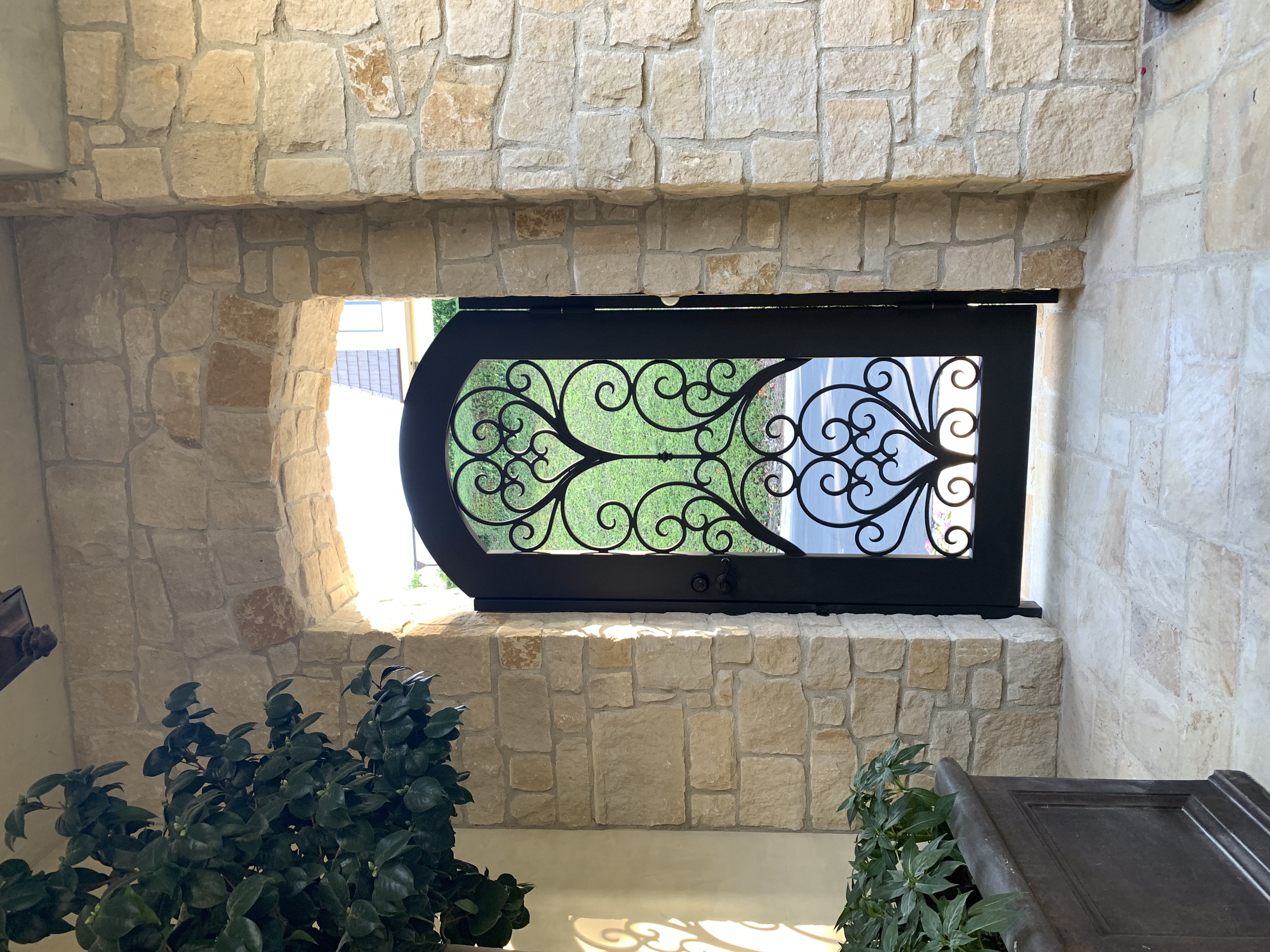 Arched Heart Scrollwork Iron Gate