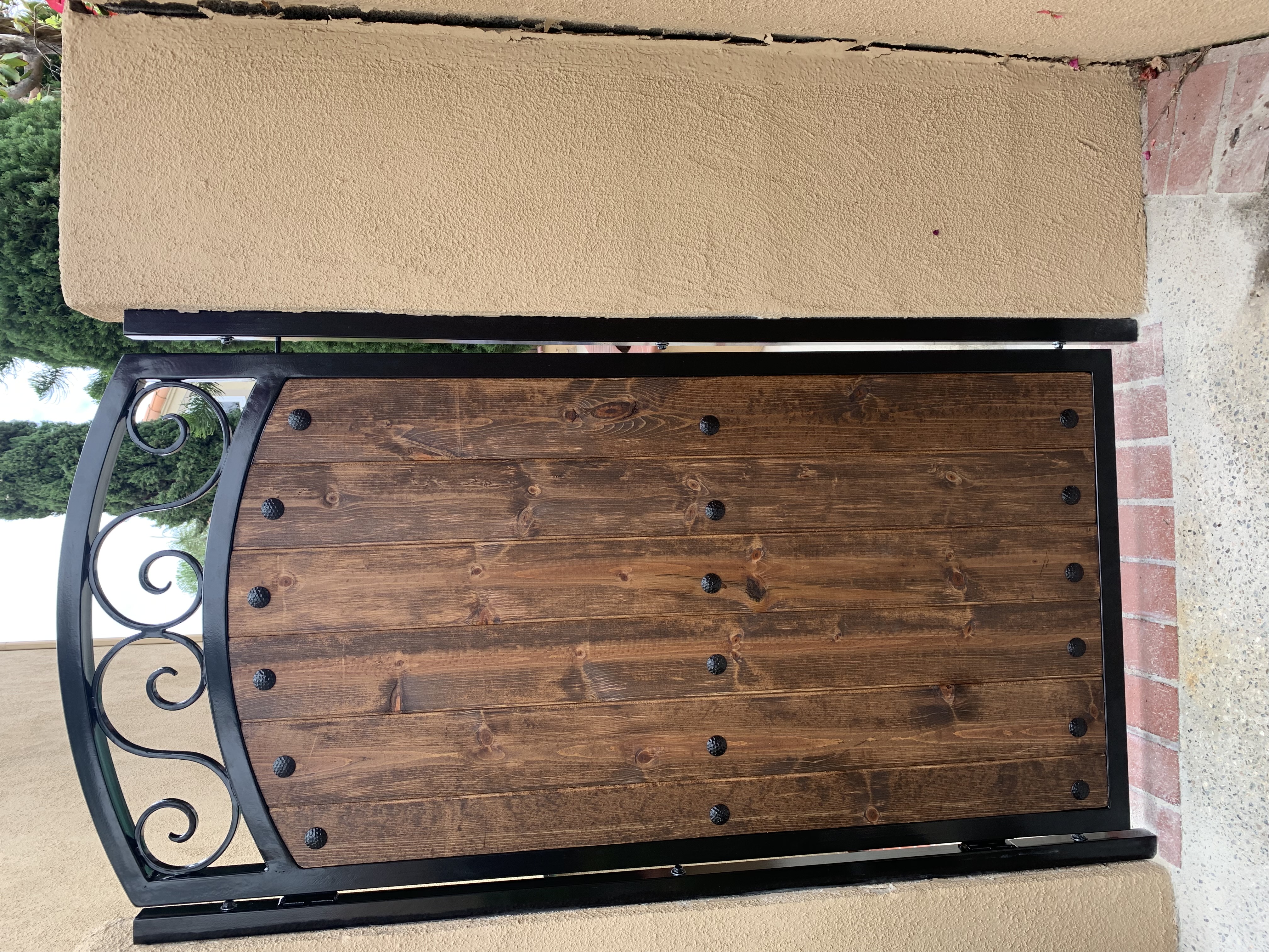 Arched Scrollwork Side Gate with Fence