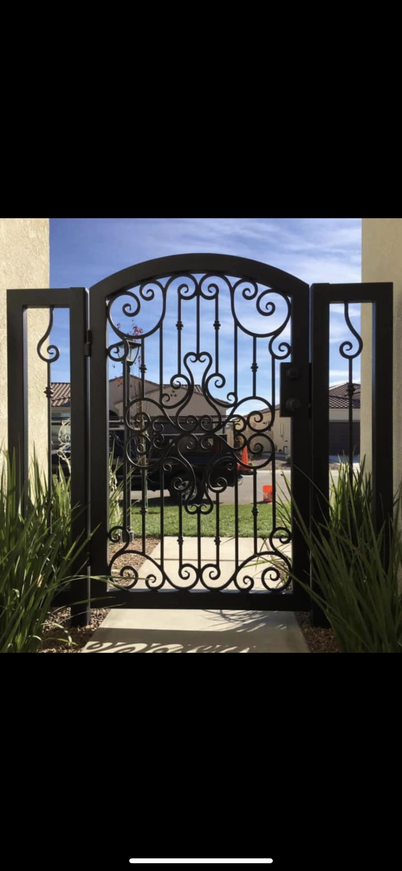 Custom entry gates fabricated and installed by Xtreme Iron Work