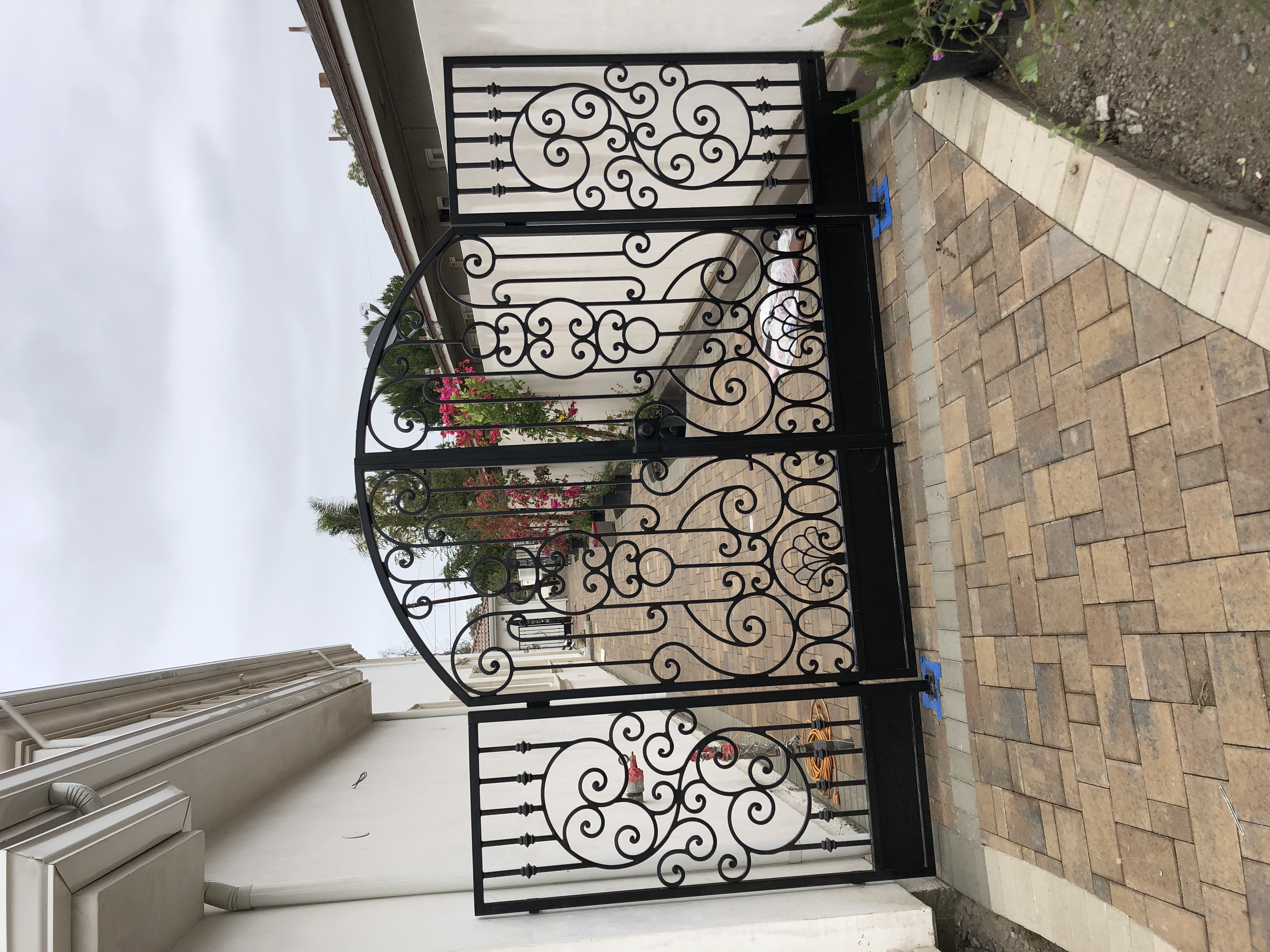 Grand Scrollwork Arched Double Entry Gate