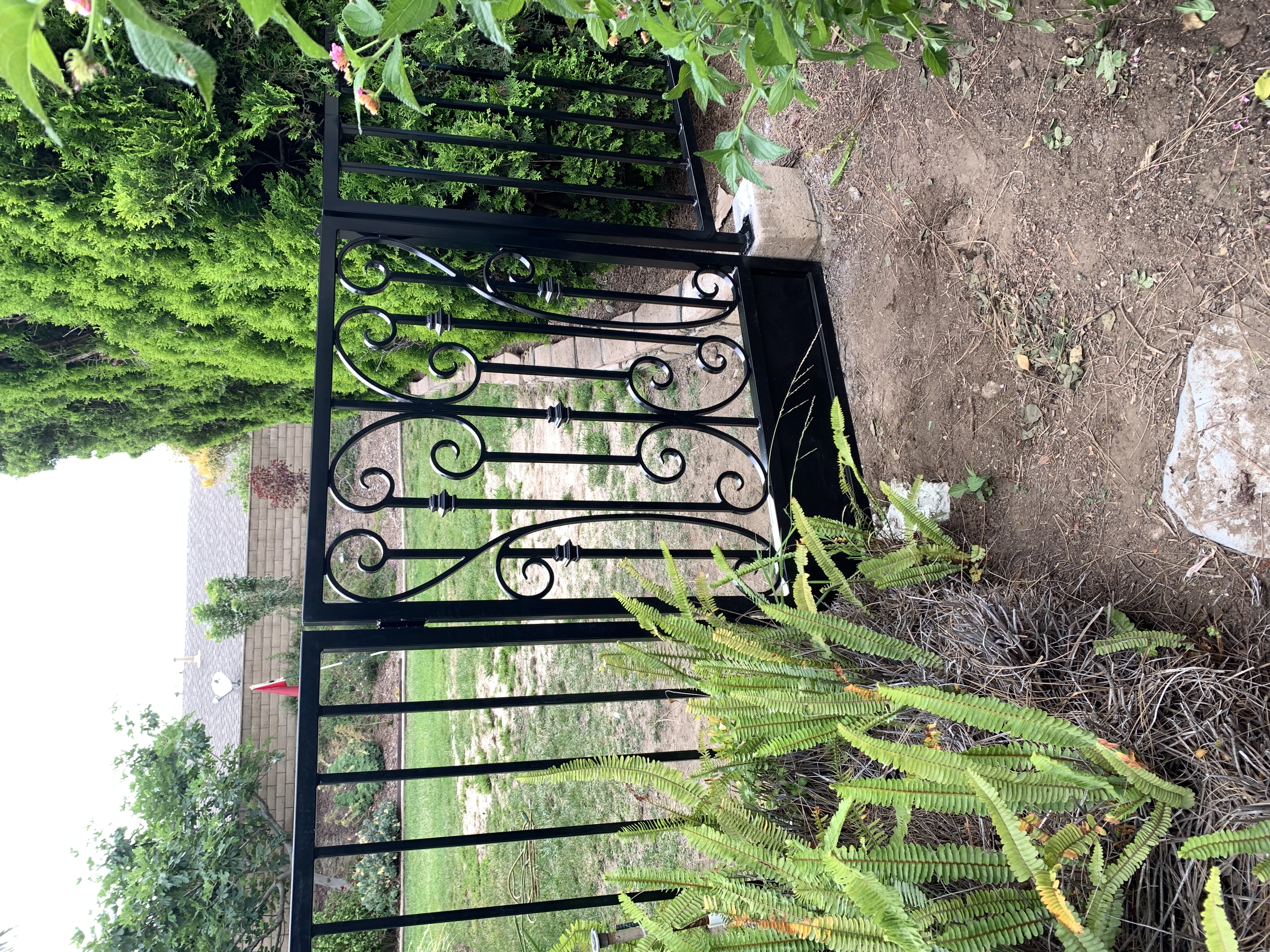 Floral Scrollwork Arch Side Gate