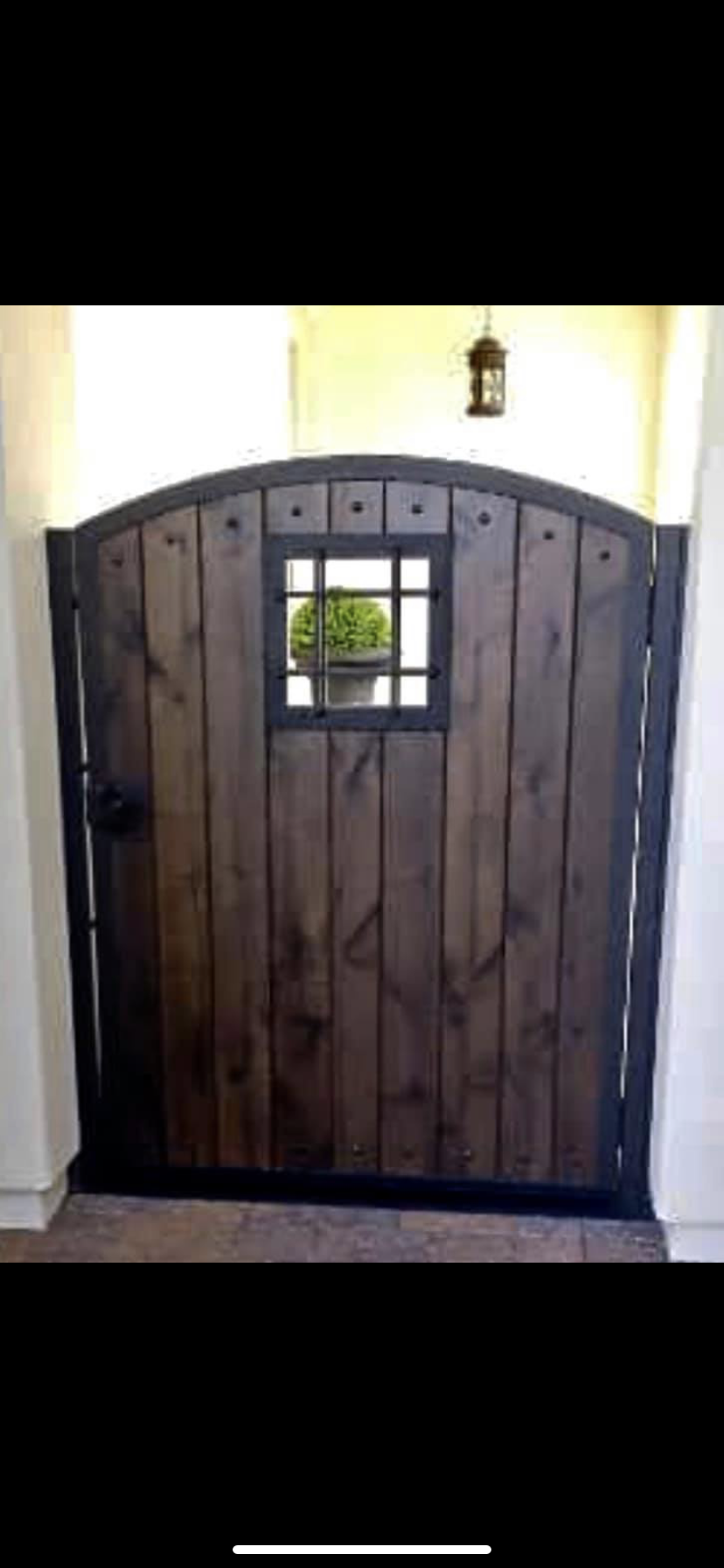 Wood & Iron Gate with Picket Accent
