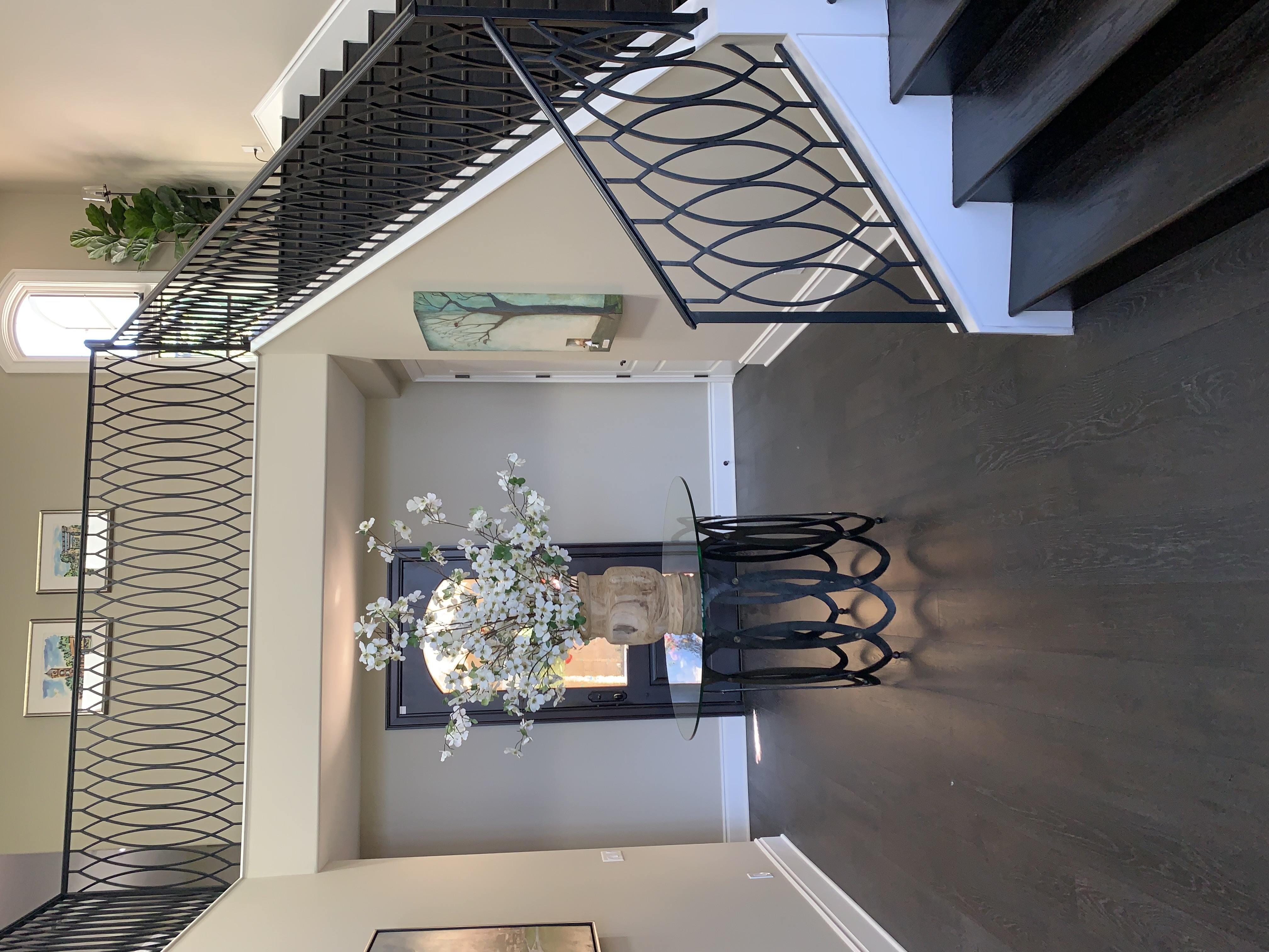 Modern Glass Panel Open-Riser Staircase Railing