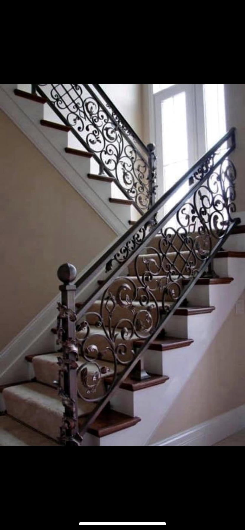 Scrollwork Stair Railing with Fleur-de-Lis Accents