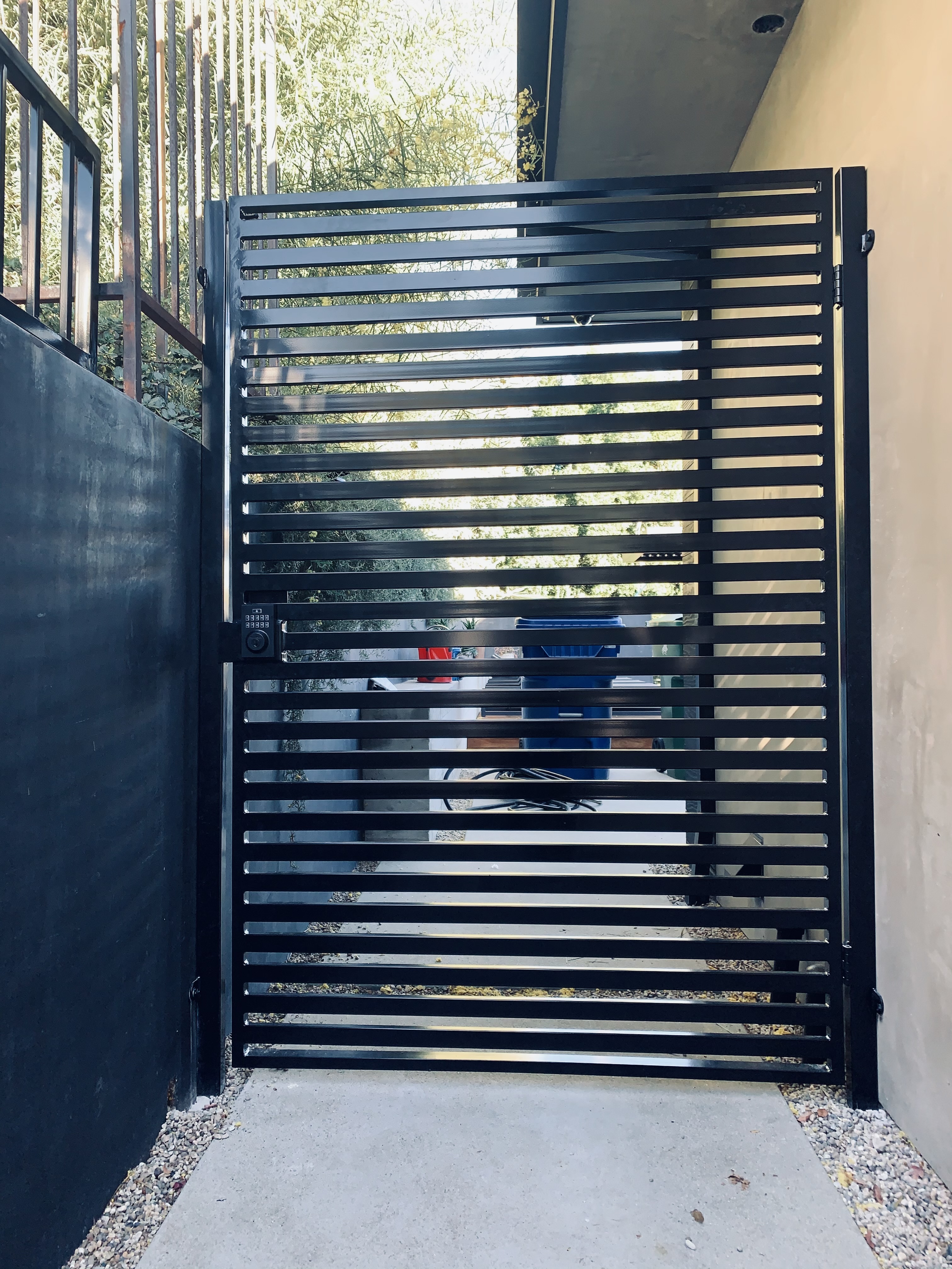 Beige Horizontal Slat Double Gate