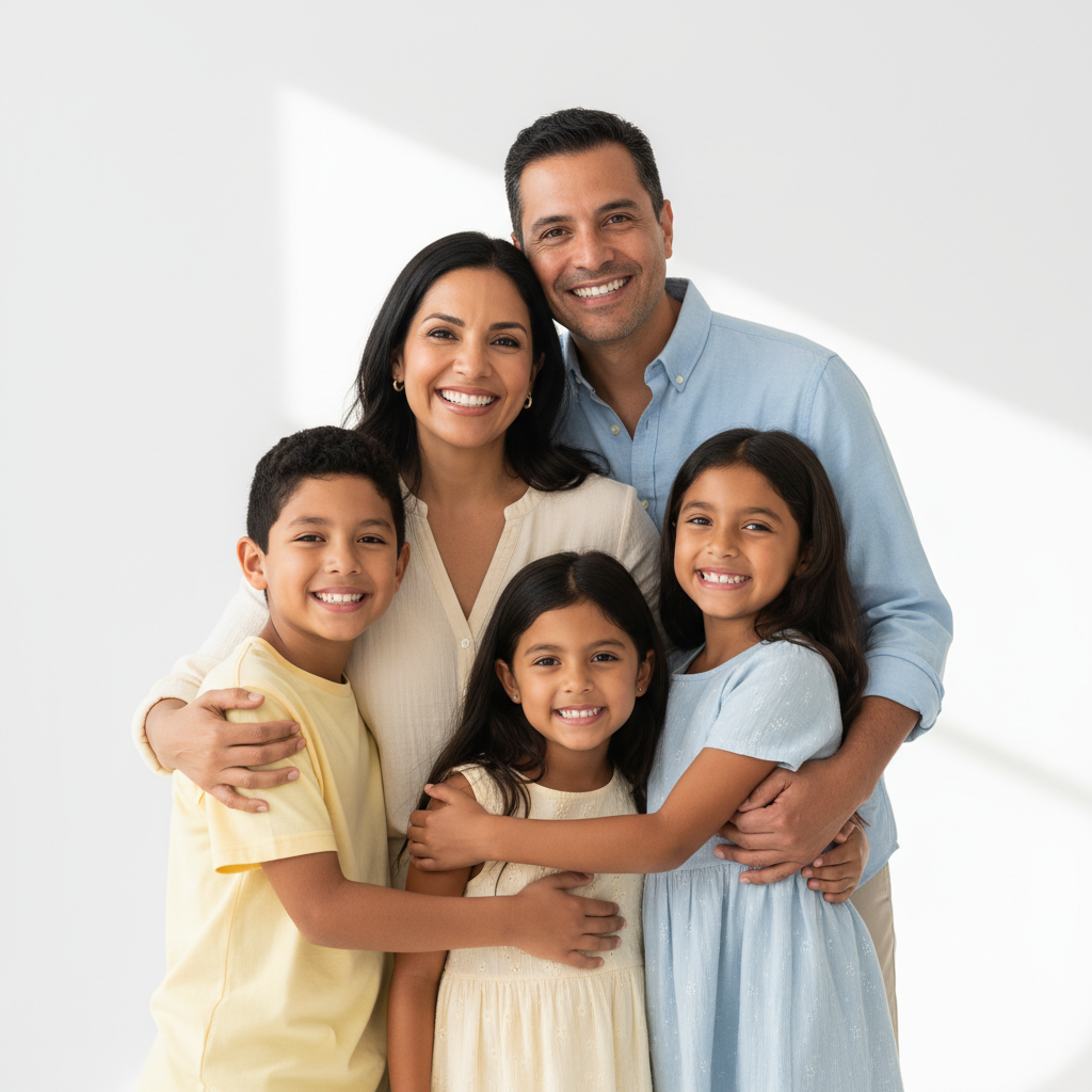 Happy family with healthy smiles
