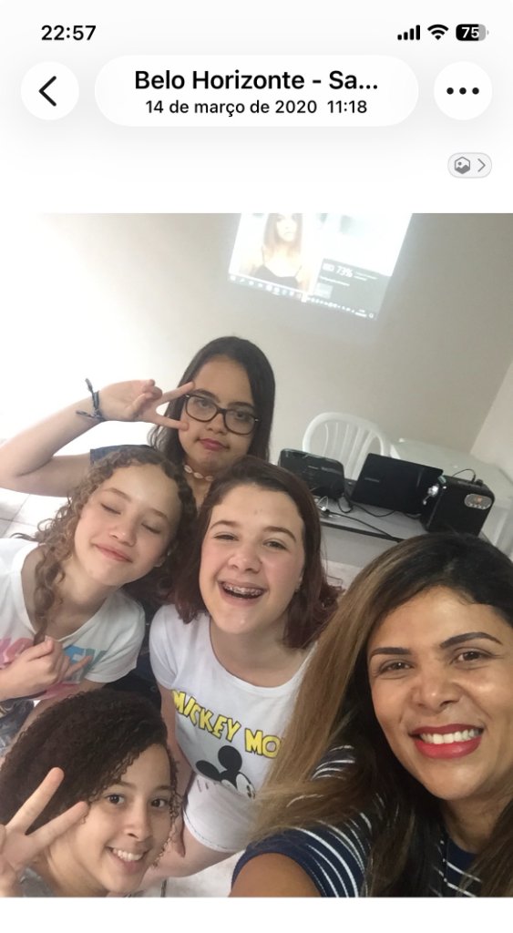 Jovens com TEA e TDAH na oficina com projetor — 14 Mar. 2020