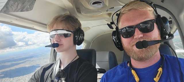 Student at the controls