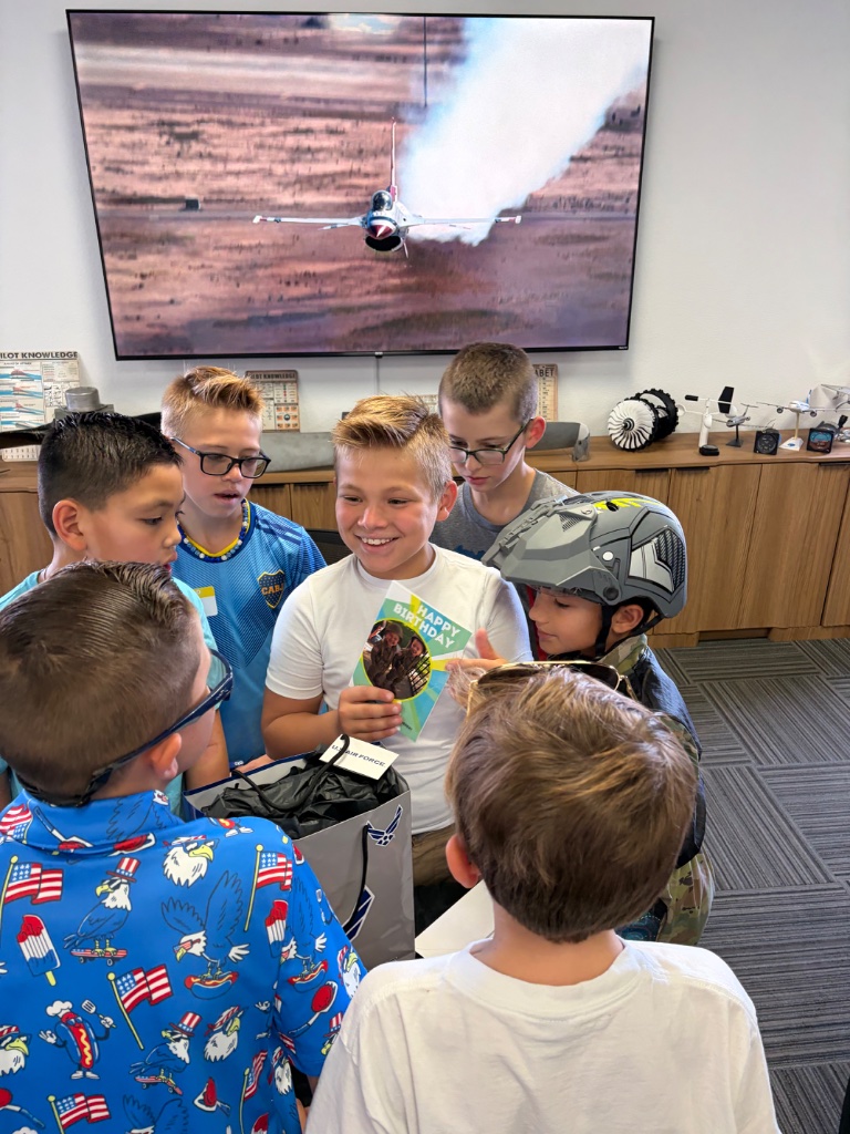 Kids aviation birthday party at Falcon Field