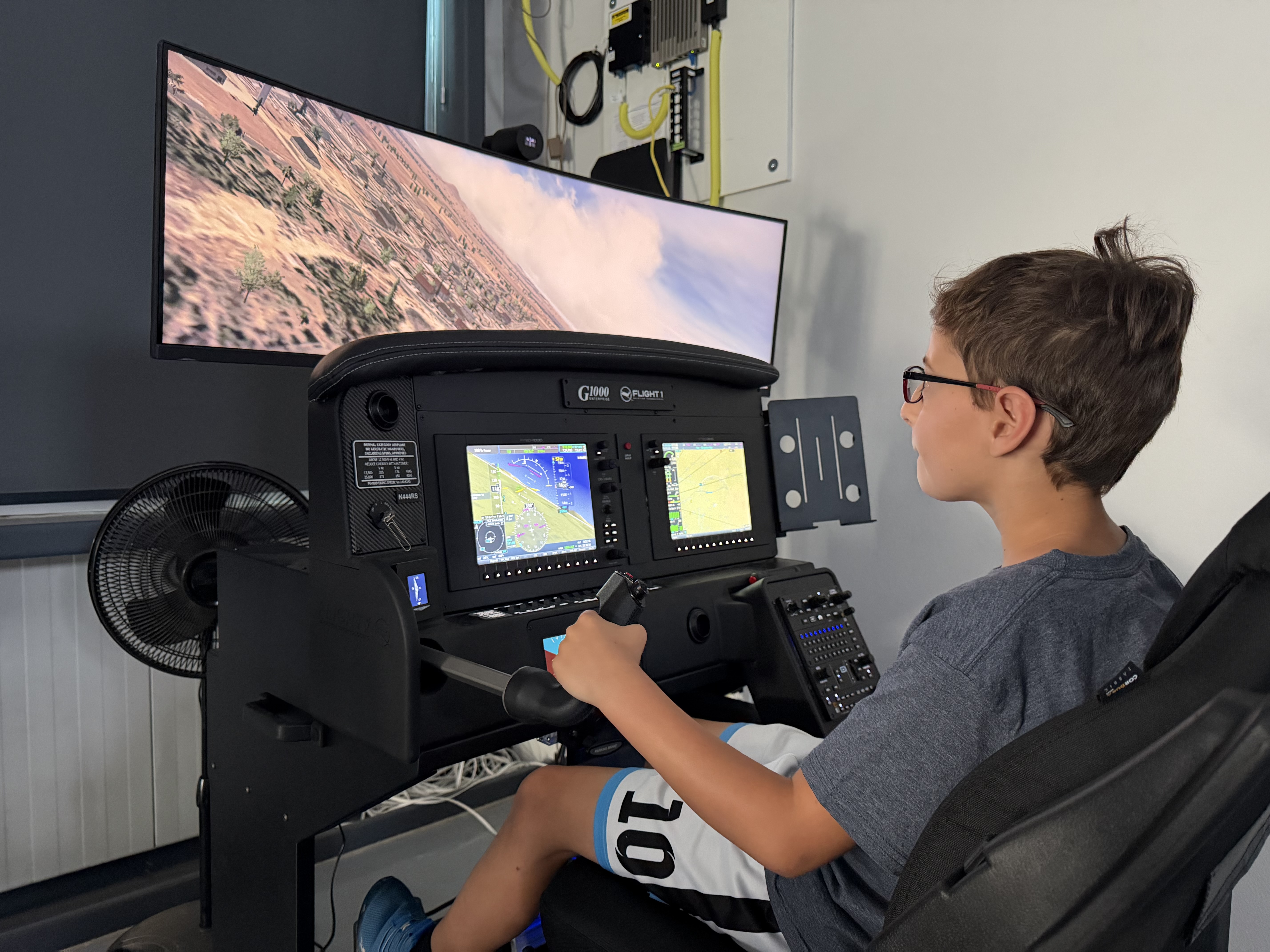 Student training on the FAA-certified flight simulator