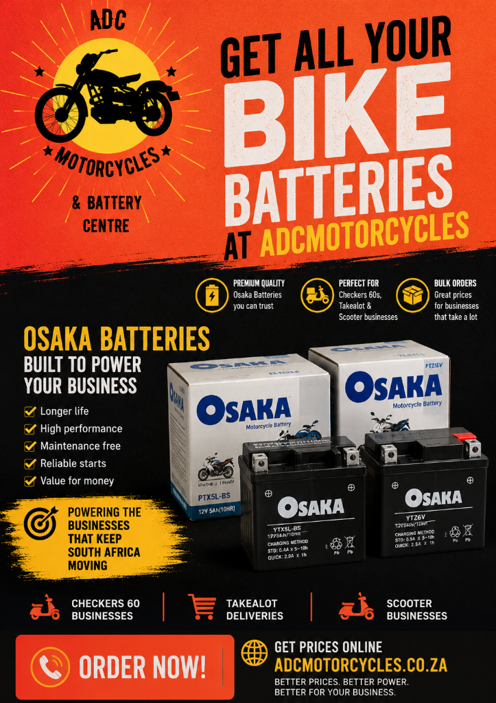 Osaka Bike Batteries at ADC Motorcycles