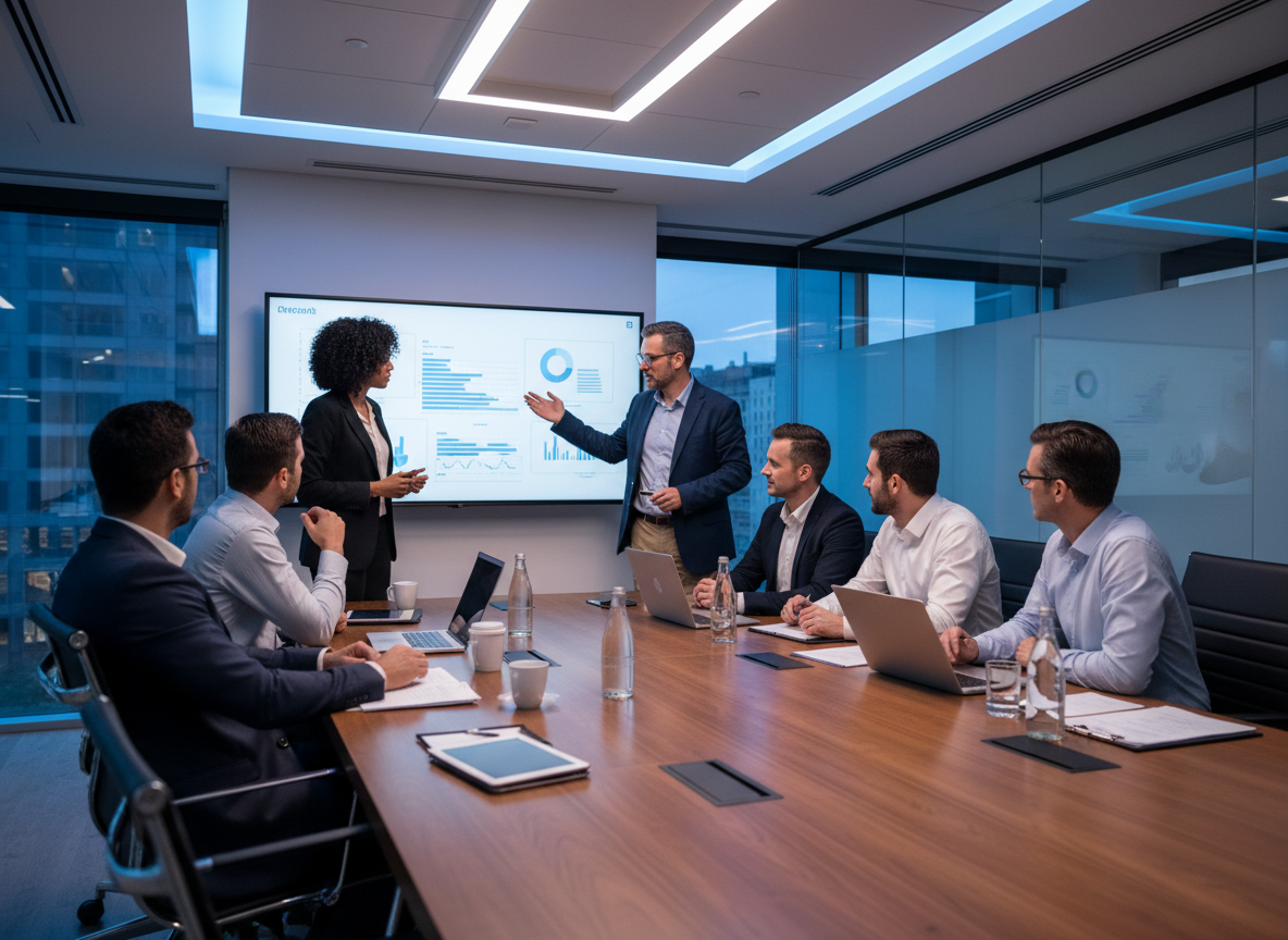 Prosen Consulting team in a professional meeting