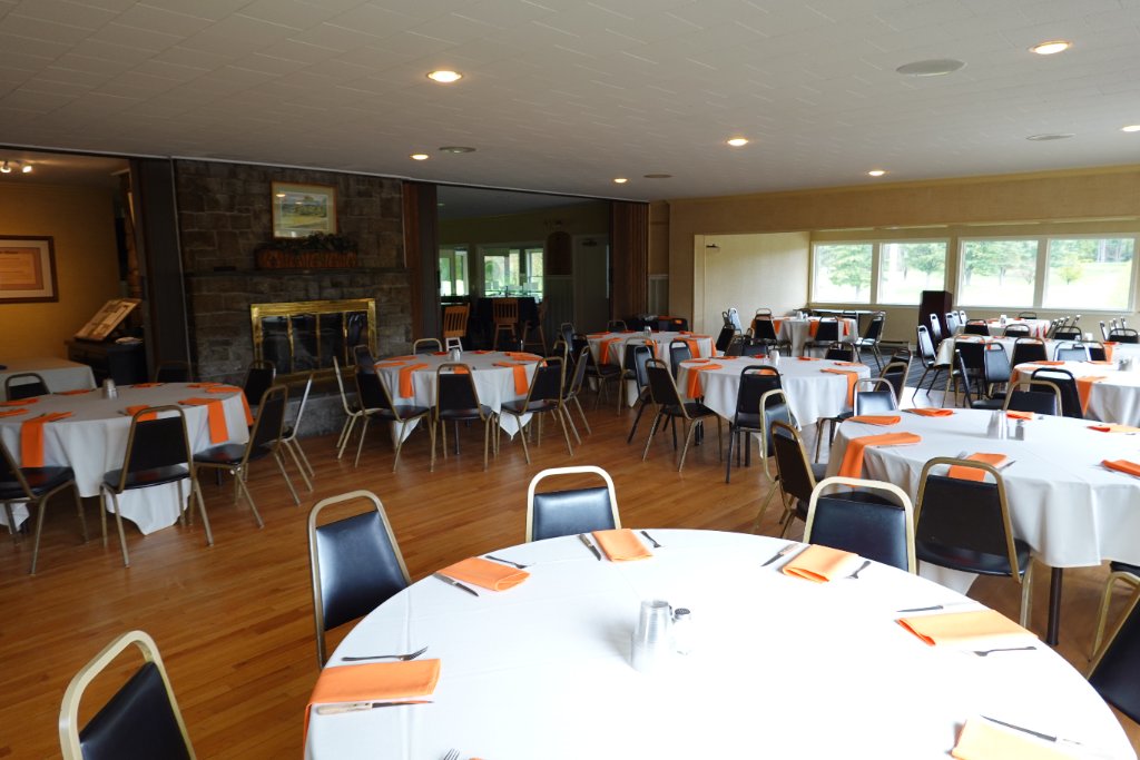 Elegant outdoor event setup at Greenock Country Club