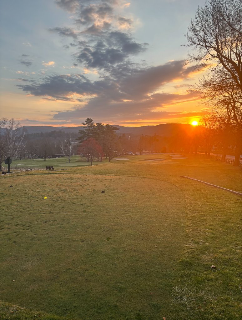 Greenock Country Club golf course at dawn in the Berkshire Mountains